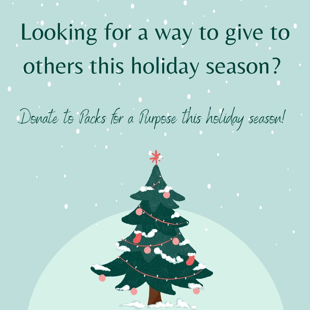 Are you looking for a way to give this holiday season? Consider donating to Packs For A Purpose Inc. through our Winter Amazon Wishlist, find the link directly below!
https://a.co/eCIGI80