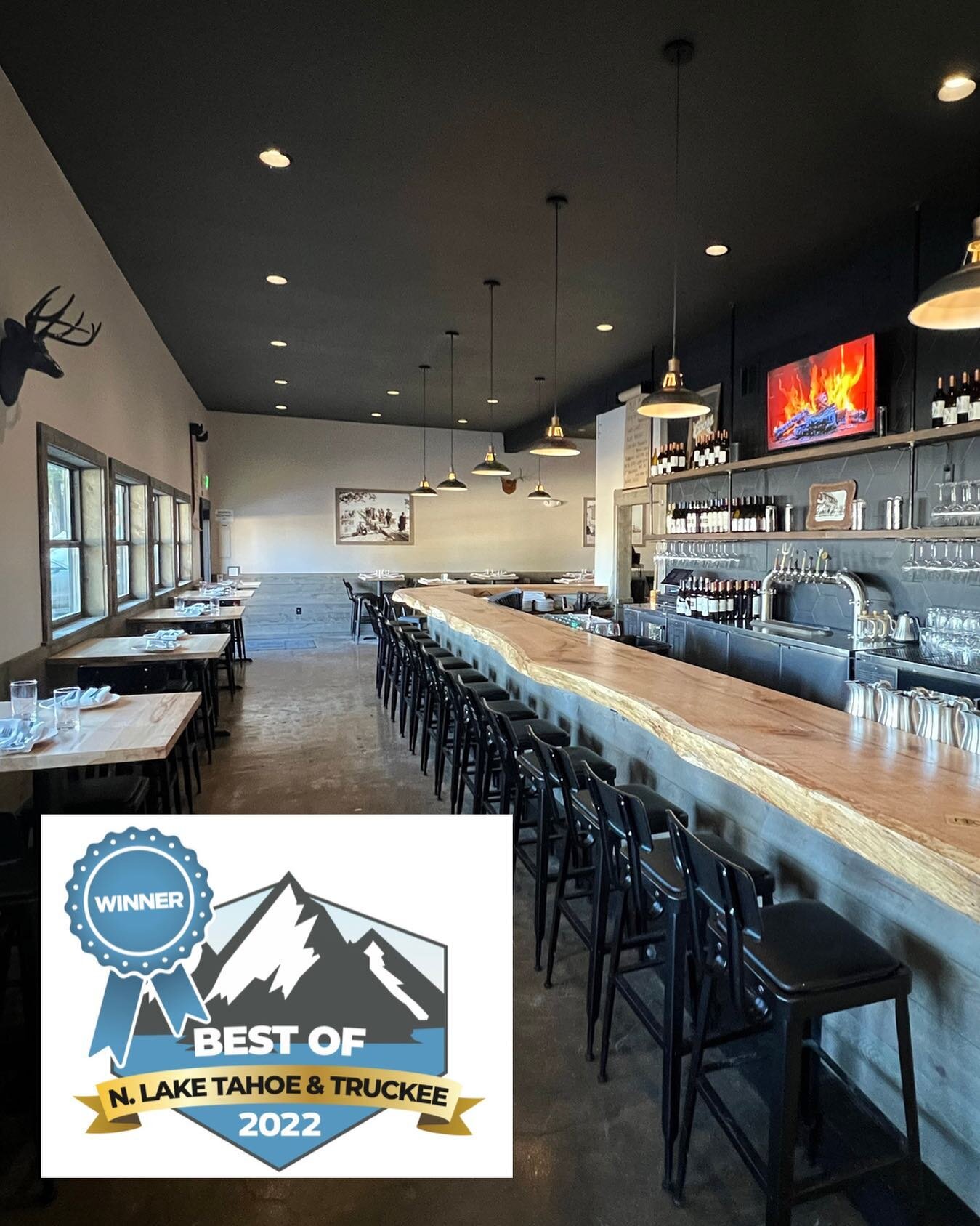 thank you to all who voted, for all who continue to support us, and for our amazing staff! this wouldn&rsquo;t be possible without all of your love and support! 

  we are honored to be
 &ldquo;best new restaurant&rdquo; 
  in north Lake Tahoe 

Than
