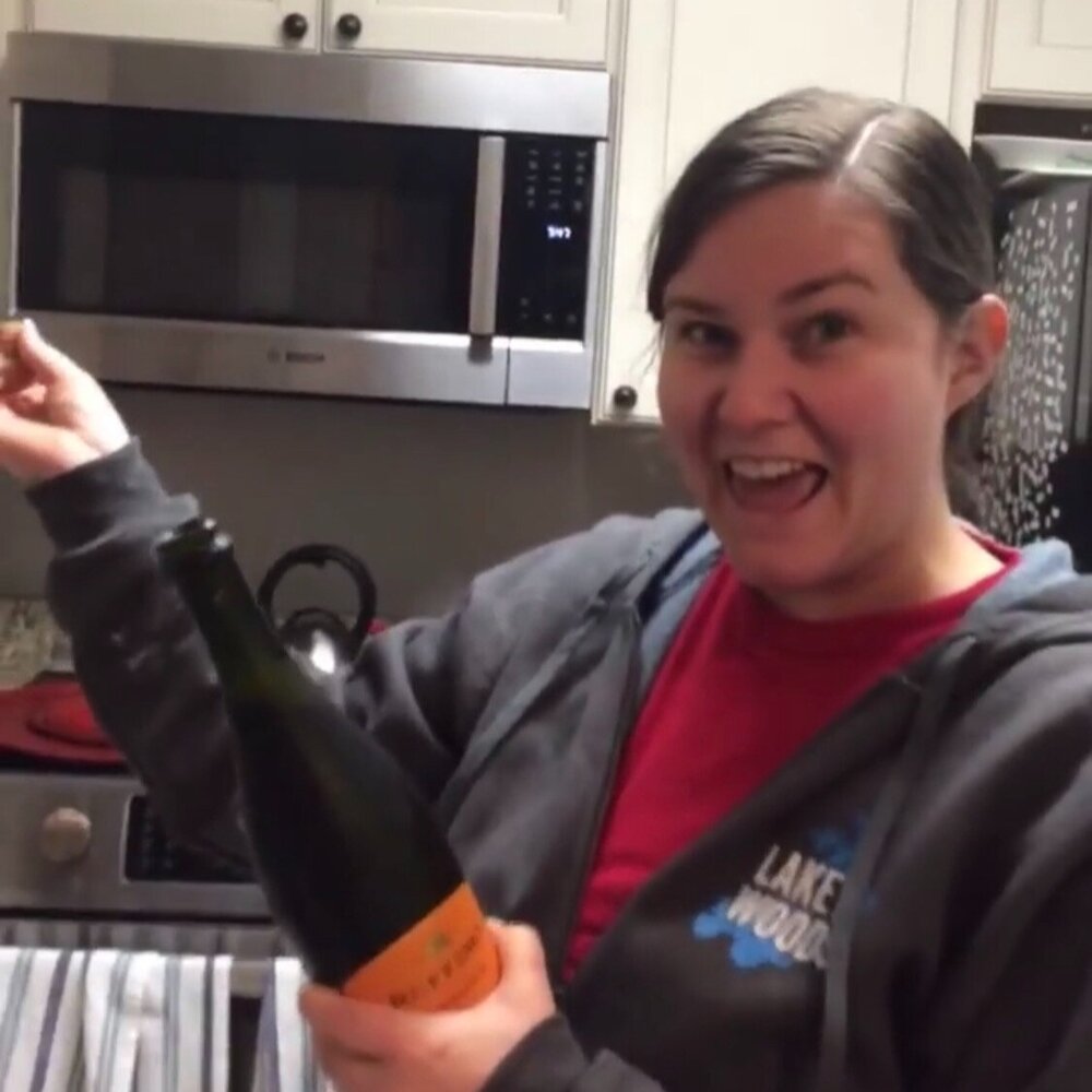 Kirsten celebrating paying off her student loans in November 2019
