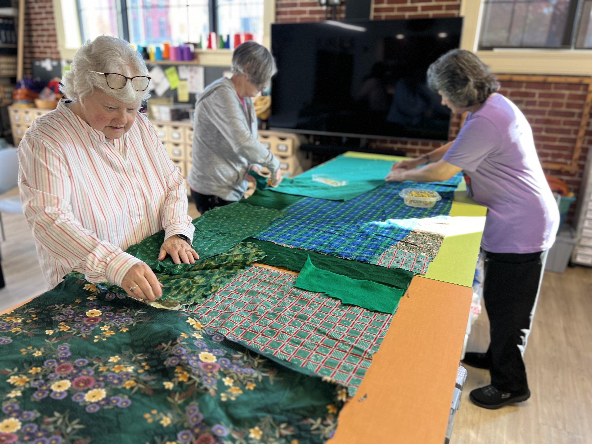 Public Sewing Days for Night Rainbow (2025) - Amanda Browder: Located at the Buffalo Art Museum AKG: part of the AKPublic Art Initiative exhibition Hi-Vis. All fabric is donated and built with the support and labor of the citizens of Buffalo, NY. AT