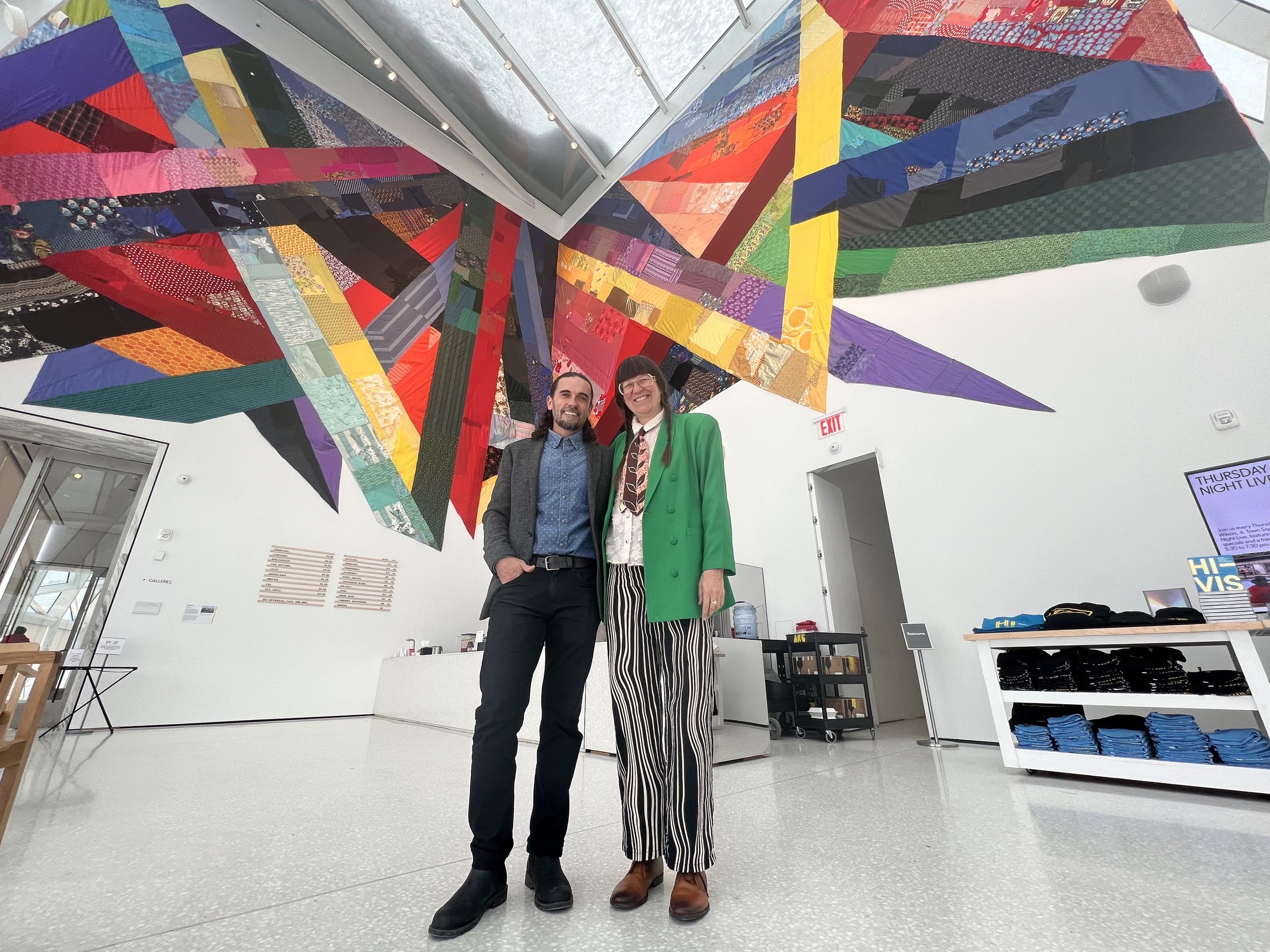 Night Rainbow (2025) - Amanda Browder: Located at the Buffalo Art Museum AKG: part of the AKPublic Art Initiative exhibition Hi-Vis. All fabric is donated and built with the support and labor of the citizens of Buffalo, NY. - Amanda Browder and Eric