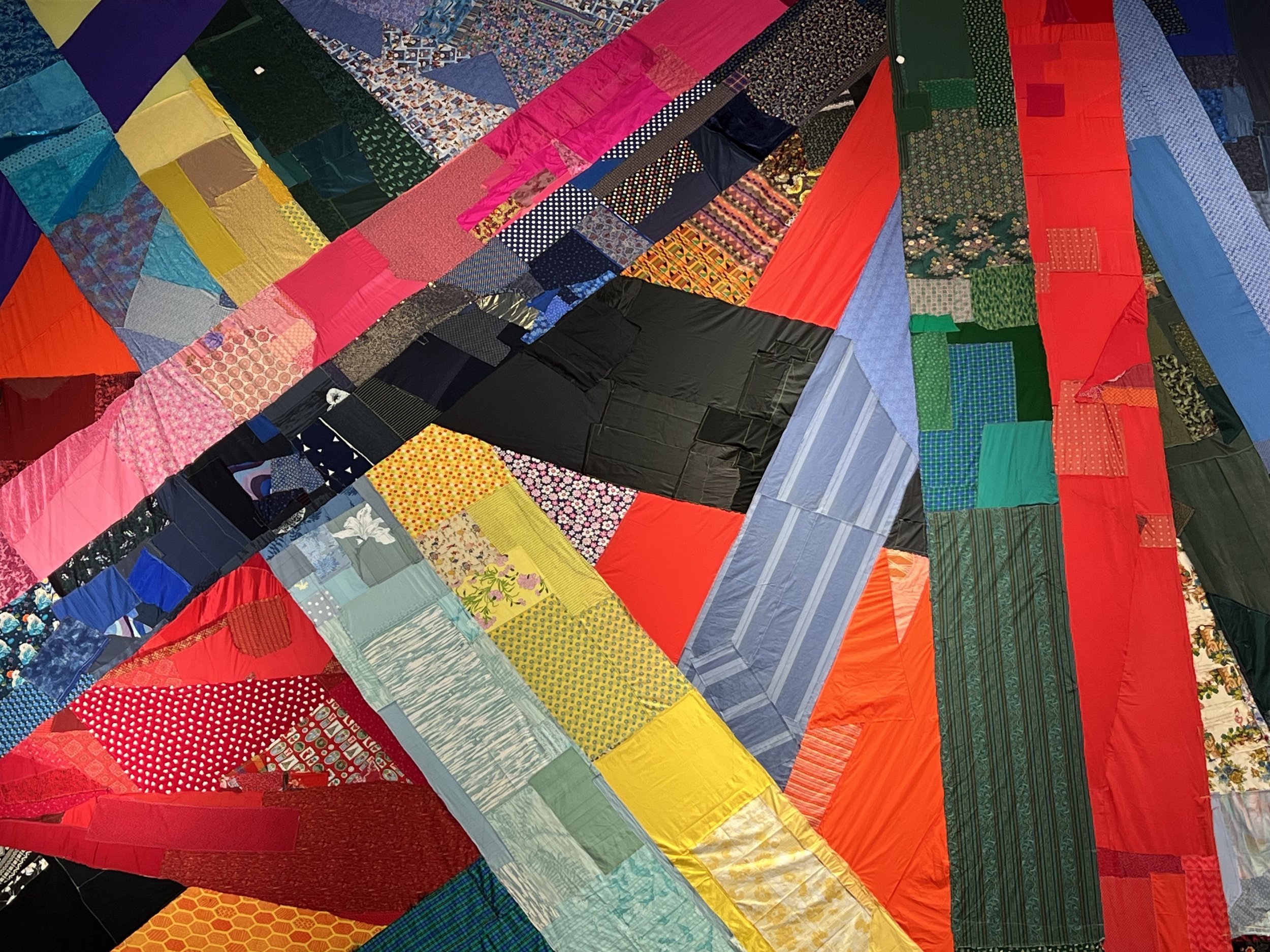 Night Rainbow (2025) - Amanda Browder: Located at the Buffalo Art Museum AKG: part of the AKPublic Art Initiative exhibition Hi-Vis. All fabric is donated and built with the support and labor of the citizens of Buffalo, NY.