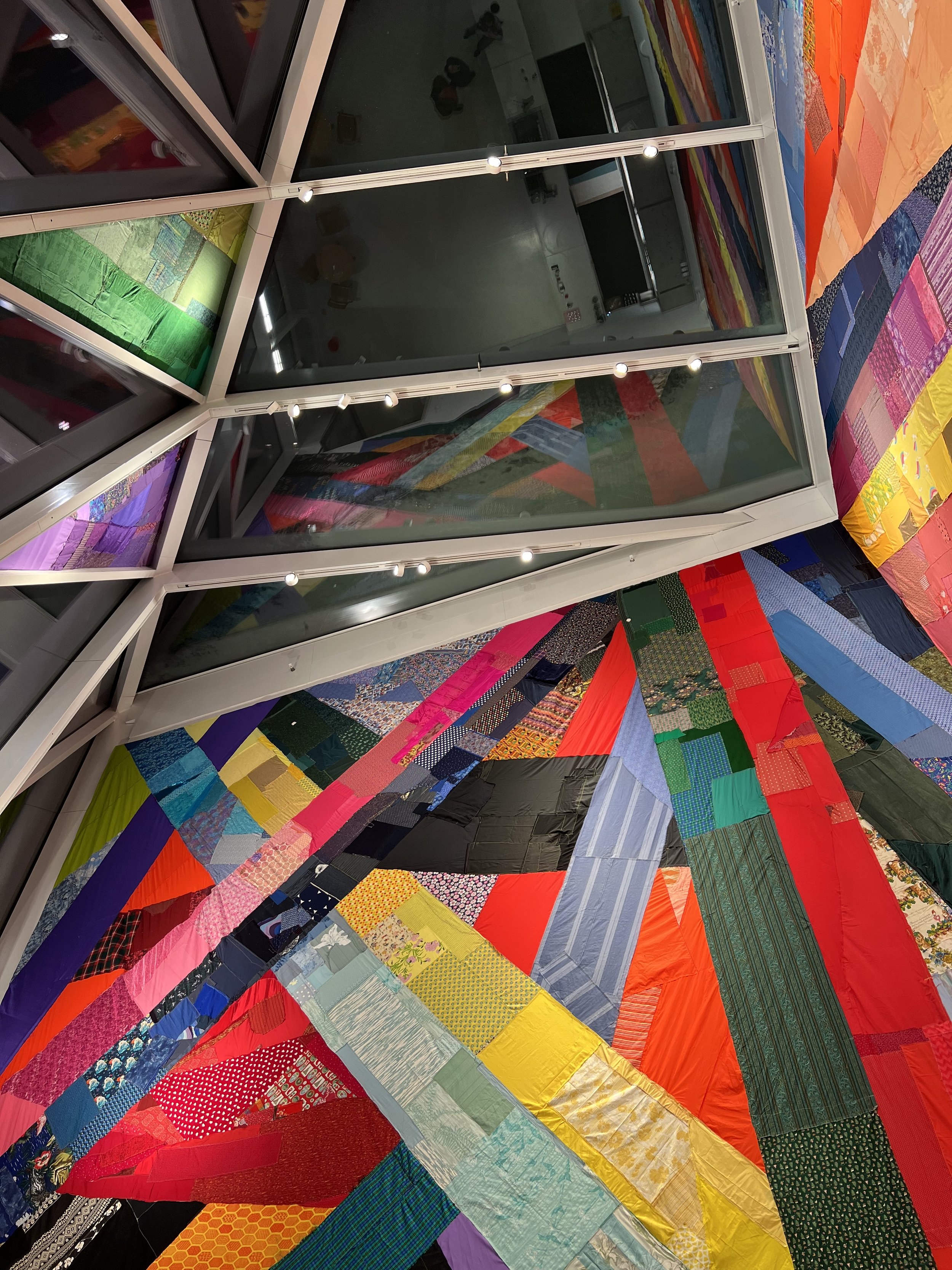 Night Rainbow (2025) - Amanda Browder: Located at the Buffalo Art Museum AKG: part of the AKPublic Art Initiative exhibition Hi-Vis. All fabric is donated and built with the support and labor of the citizens of Buffalo, NY.