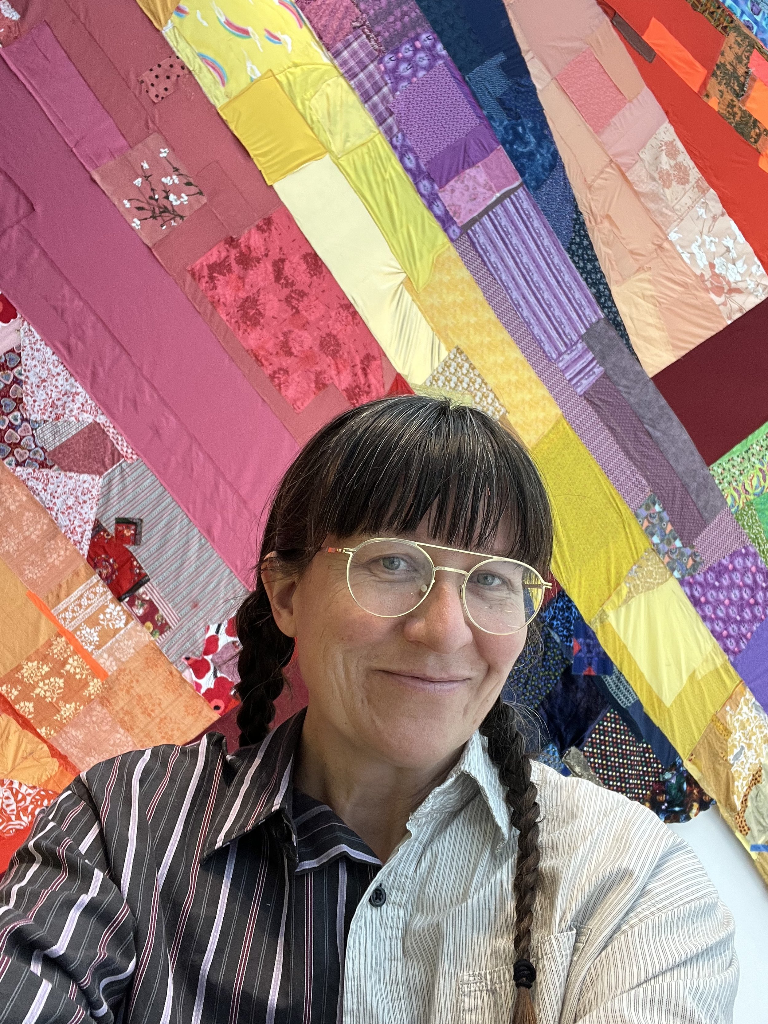 Night Rainbow (2025) - Amanda Browder: Located at the Buffalo Art Museum AKG: part of the AKPublic Art Initiative exhibition Hi-Vis. All fabric is donated and built with the support and labor of the citizens of Buffalo, NY. Amanda Browder (artist)