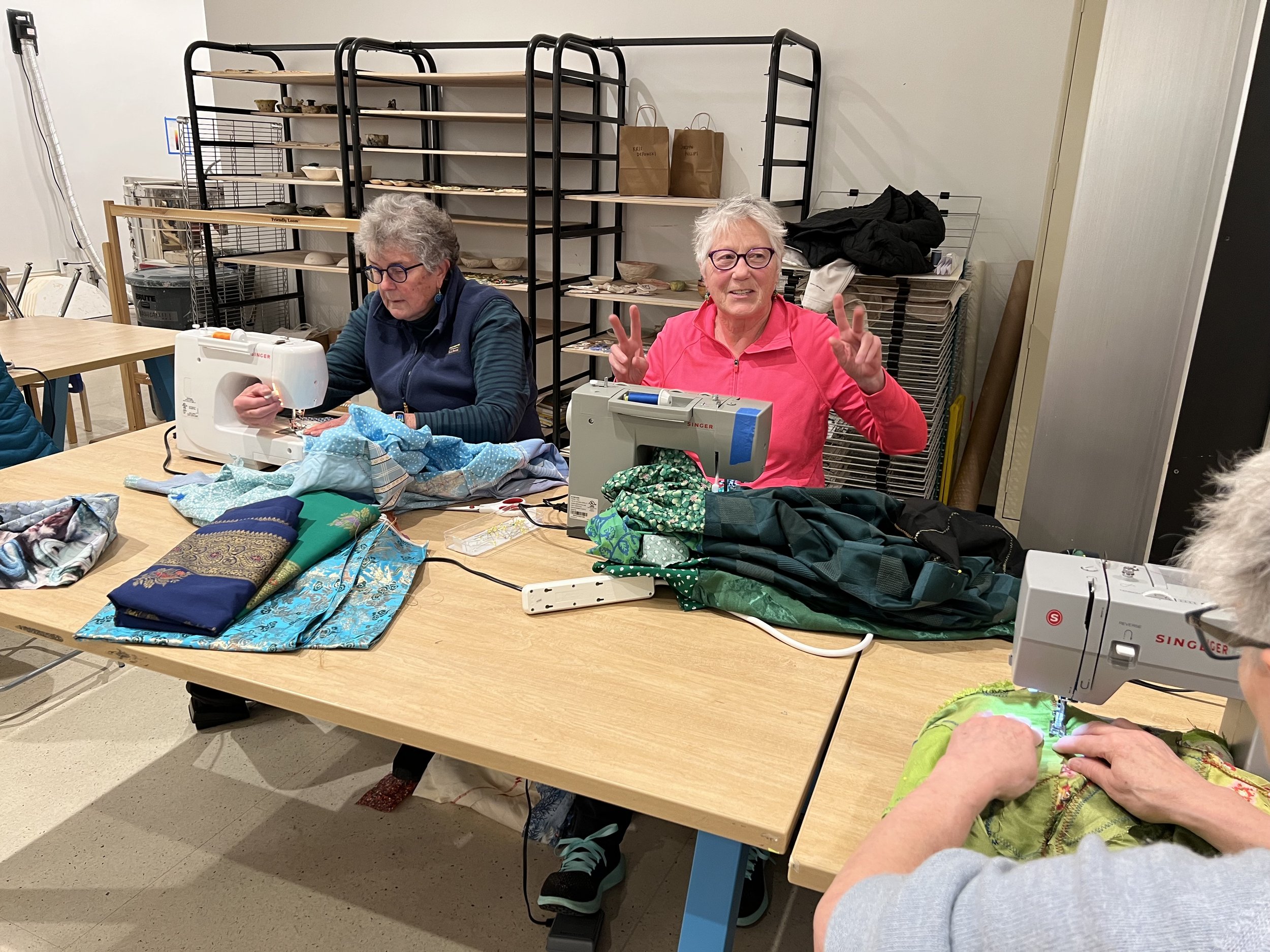 Public Sewing Days for Night Rainbow (2025) - Amanda Browder: Located at the Buffalo Art Museum AKG: part of the AKPublic Art Initiative exhibition Hi-Vis. All fabric is donated and built with the support and labor of the citizens of Buffalo, NY.