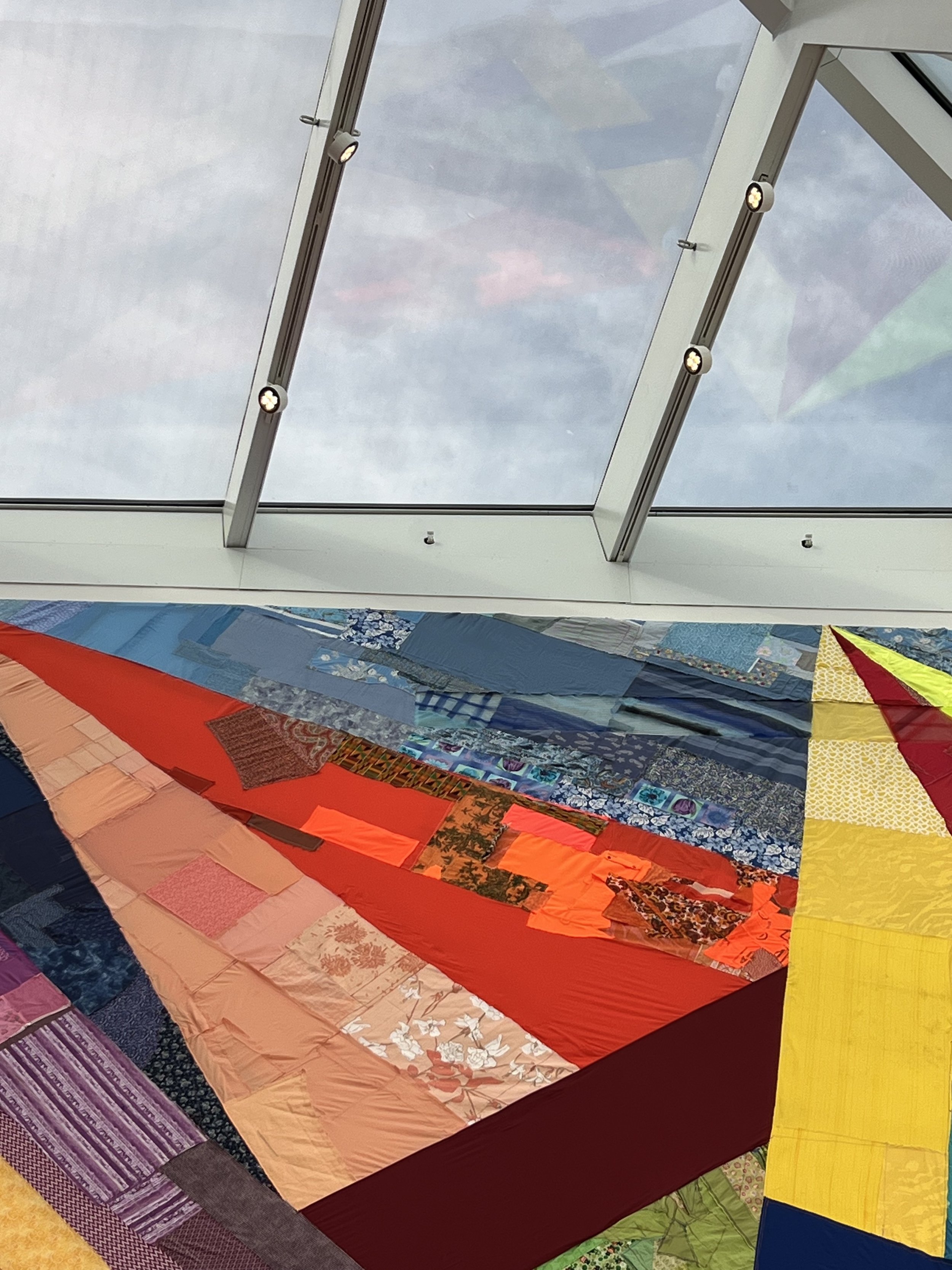 Night Rainbow (2025) - Amanda Browder: Located at the Buffalo Art Museum AKG: part of the AKPublic Art Initiative exhibition Hi-Vis. All fabric is donated and built with the support and labor of the citizens of Buffalo, NY.