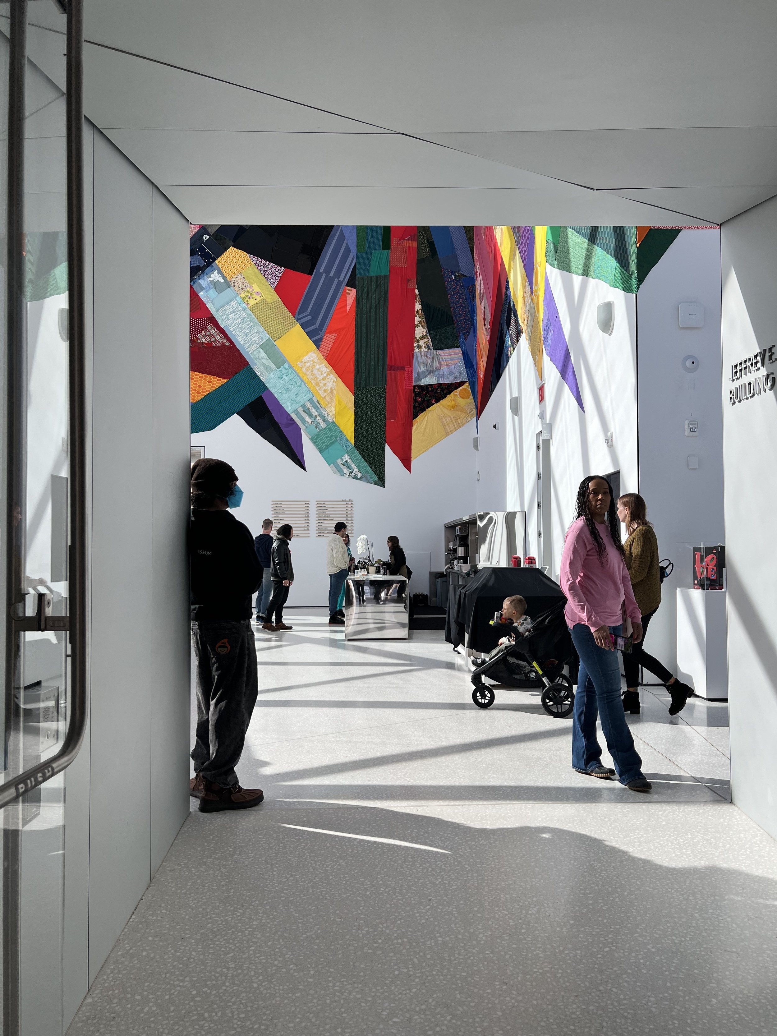 Night Rainbow (2025) - Amanda Browder: Located at the Buffalo Art Museum AKG: part of the AKPublic Art Initiative exhibition Hi-Vis. All fabric is donated and built with the support and labor of the citizens of Buffalo, NY.
