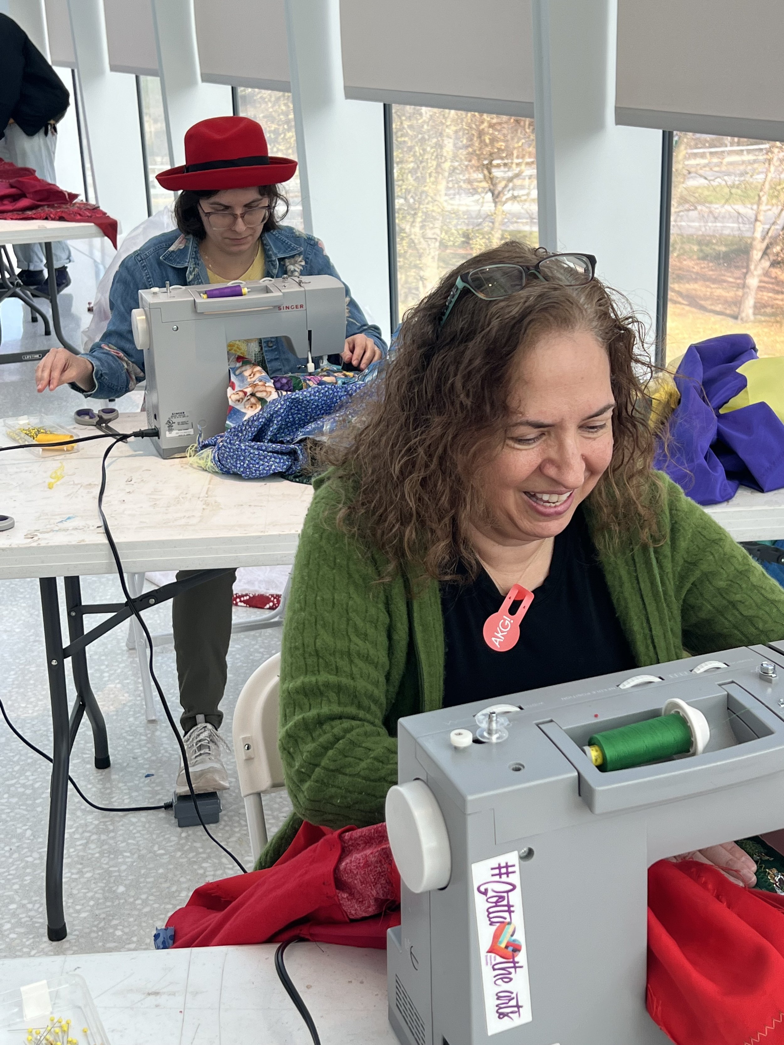Public Sewing Days for Night Rainbow (2025) - Amanda Browder: Located at the Buffalo Art Museum AKG: part of the AKPublic Art Initiative exhibition Hi-Vis. All fabric is donated and built with the support and labor of the citizens of Buffalo, NY.