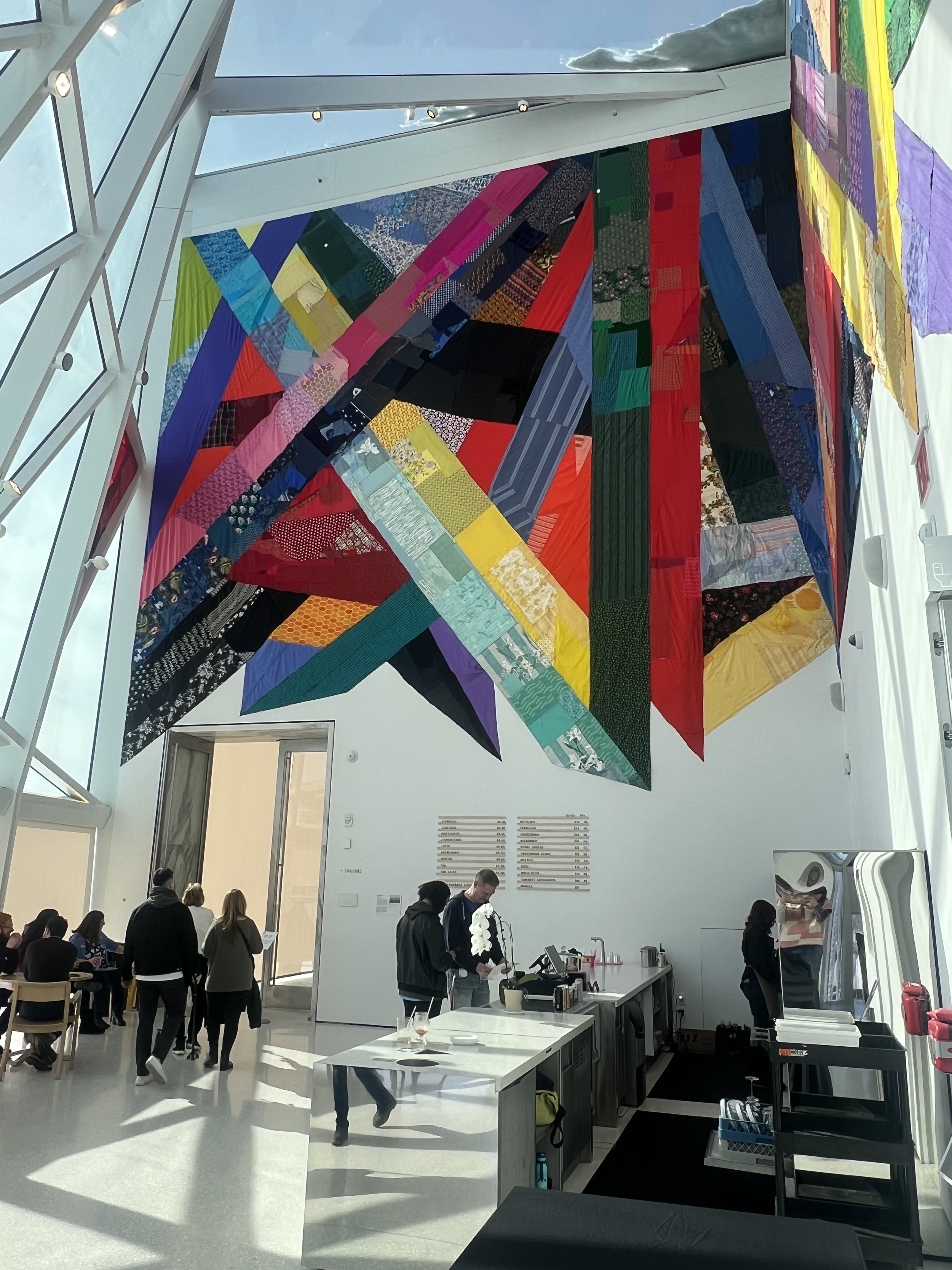 Night Rainbow (2025) - Amanda Browder: Located at the Buffalo Art Museum AKG: part of the AKPublic Art Initiative exhibition Hi-Vis. All fabric is donated and built with the support and labor of the citizens of Buffalo, NY.
