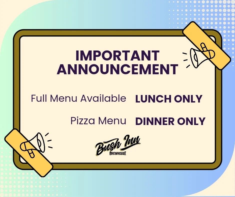 🔔 Attention, everyone! 📢

Due to unexpected staff illness, our kitchen will only be operating its full menu during our lunch service today.

From 2pm, we'll only be serving up our Pizza Menu for both dine-in and takeaway. 

We apologize for any inc