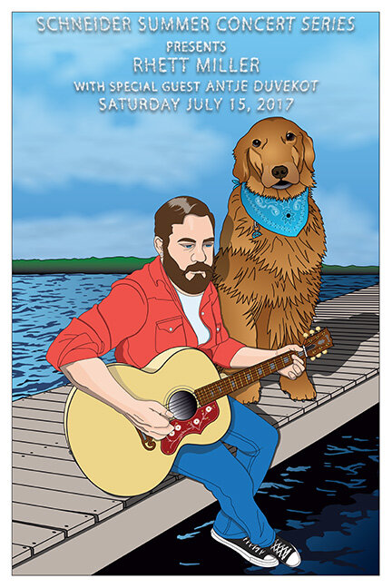 SCCS for Rhett Miller of the Old 97's. He closed the show with an amazing story before playing California Stars. The image is me with  the Schneider's dog Quincy who they lost late the summer before this. I try to put something sentimental in there a