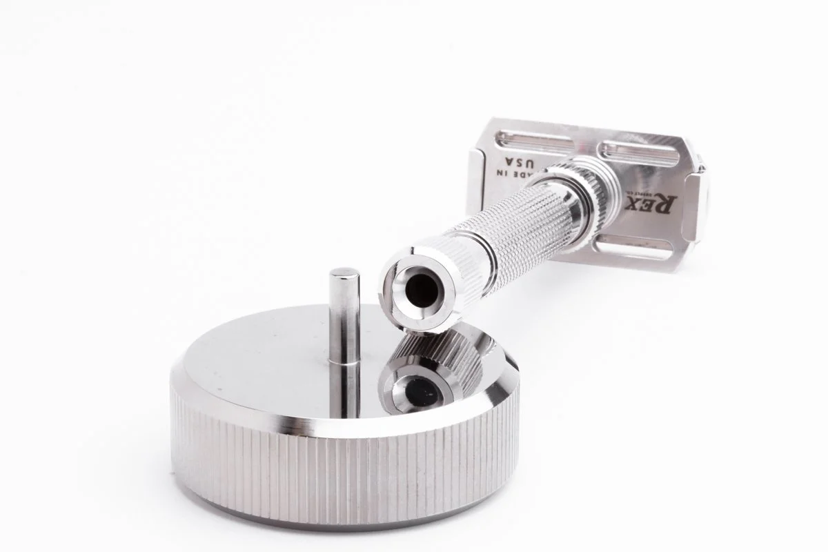 Knurled Stainless Steel Razor Stand — Rex Supply