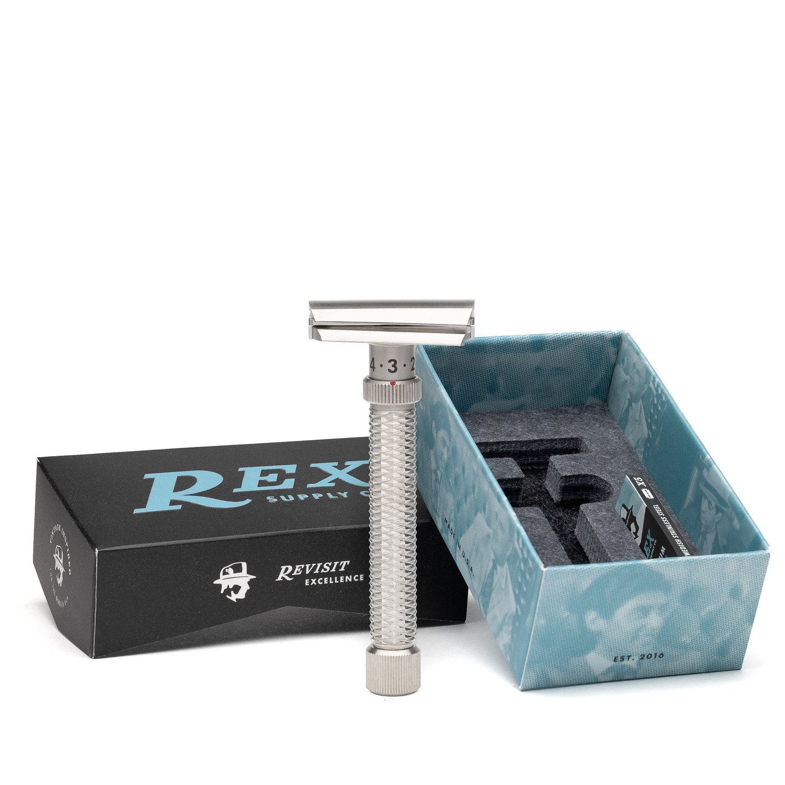 Rex Supply Co. Konsul XL Slant Adjustable Stainless Steel DE Razor