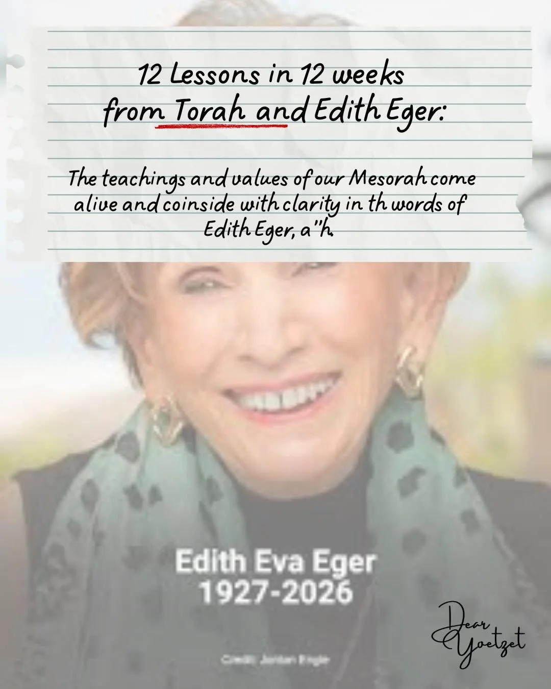 Four years ago on Yom Hashanah, I had the privilege of interviewing @dr.editheger on a zoom for @northshorehebrewacademyhs. I had read her books and been deeply moved- but meeting her, hearing her voice, her outpouring of love, kindness, and pure joy