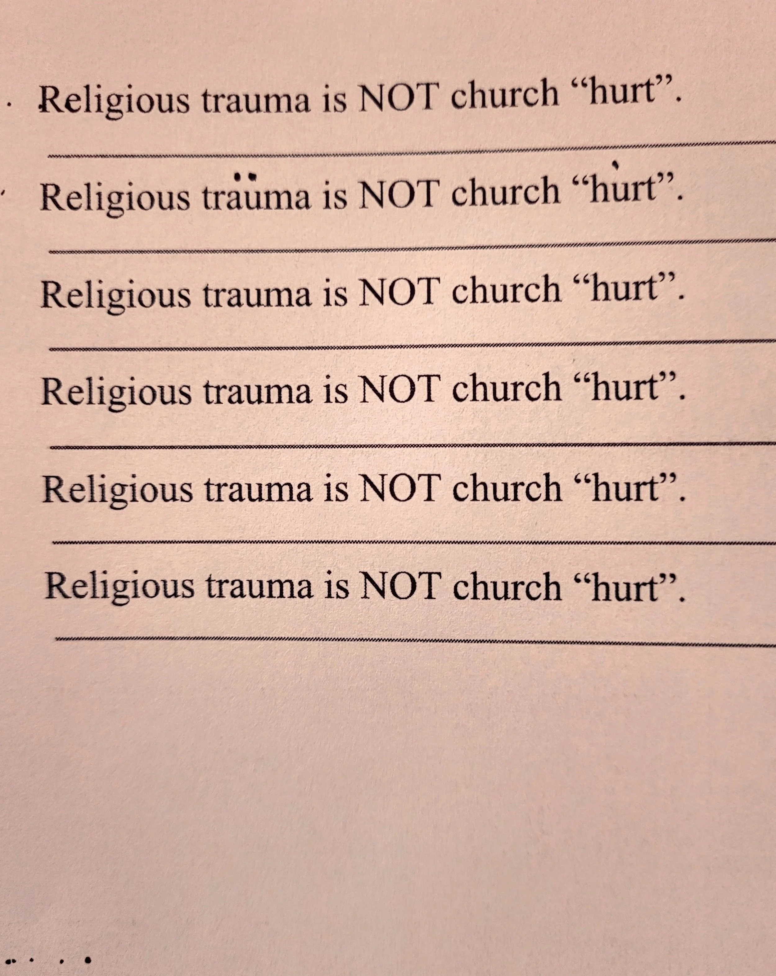 it’s NOT “church hurt”!!!