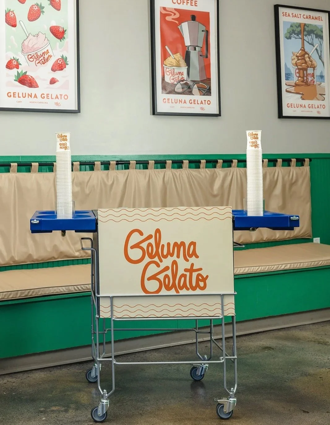 ice cream catering cart