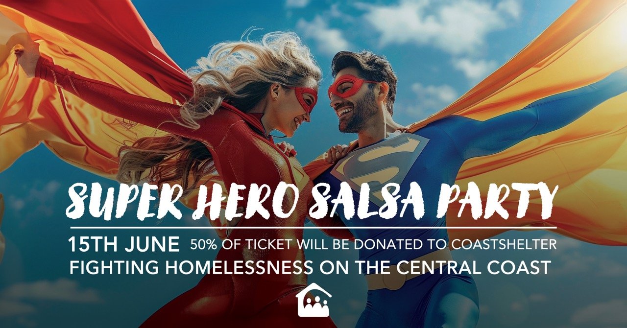 Superhero Salsa Party | Supporting Coast Shelter