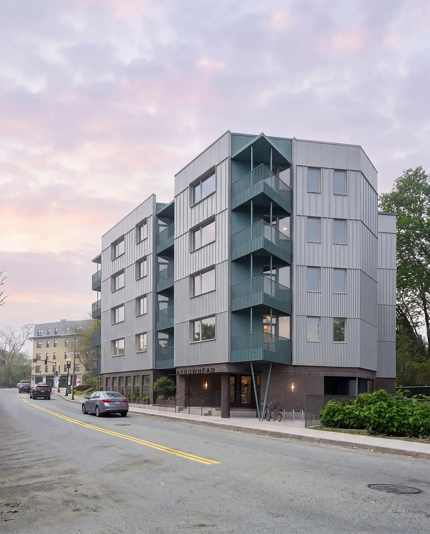 Arrowhead Residences multifamily building along Hampden Street in Roxbury, Boston
