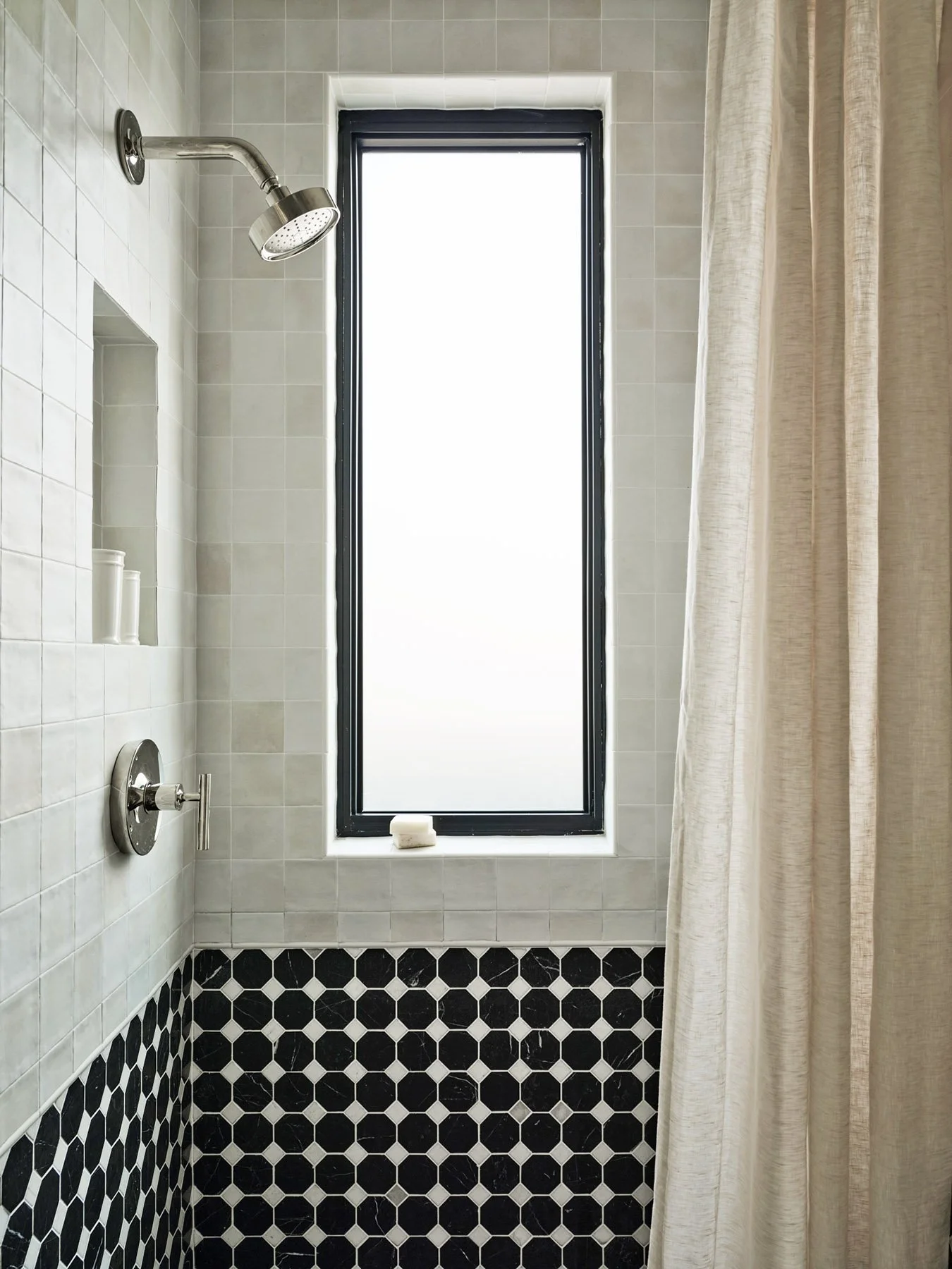 Daylit shower bath following townhouse renovation
