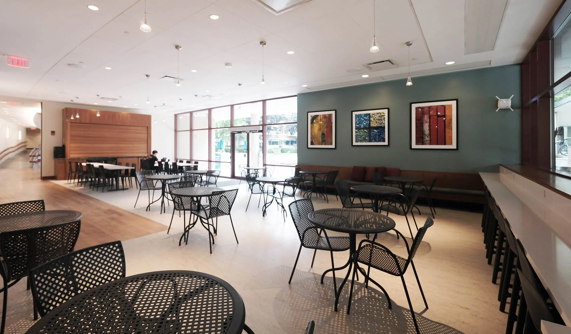 Adaptive reuse interior design at Harvard Law School café conversion