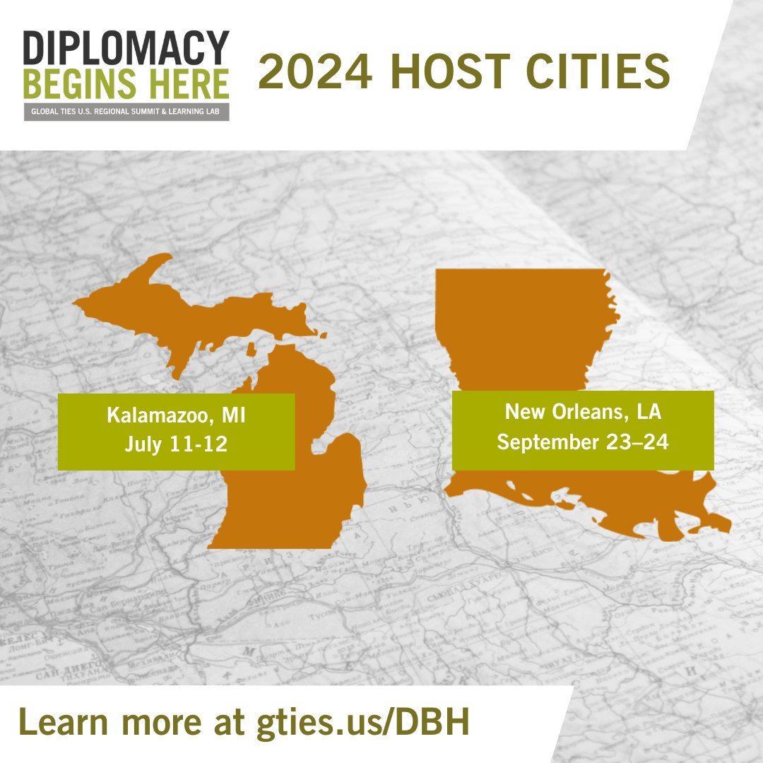 We couldn&rsquo;t be more excited to announce that Kalamazoo was selected to host one of 2024&rsquo;s two Diplomacy Begins Here Summits in partnership with the U.S. Department of State and Global Ties U.S. The Kalamazoo Summit &ndash; Global Challeng