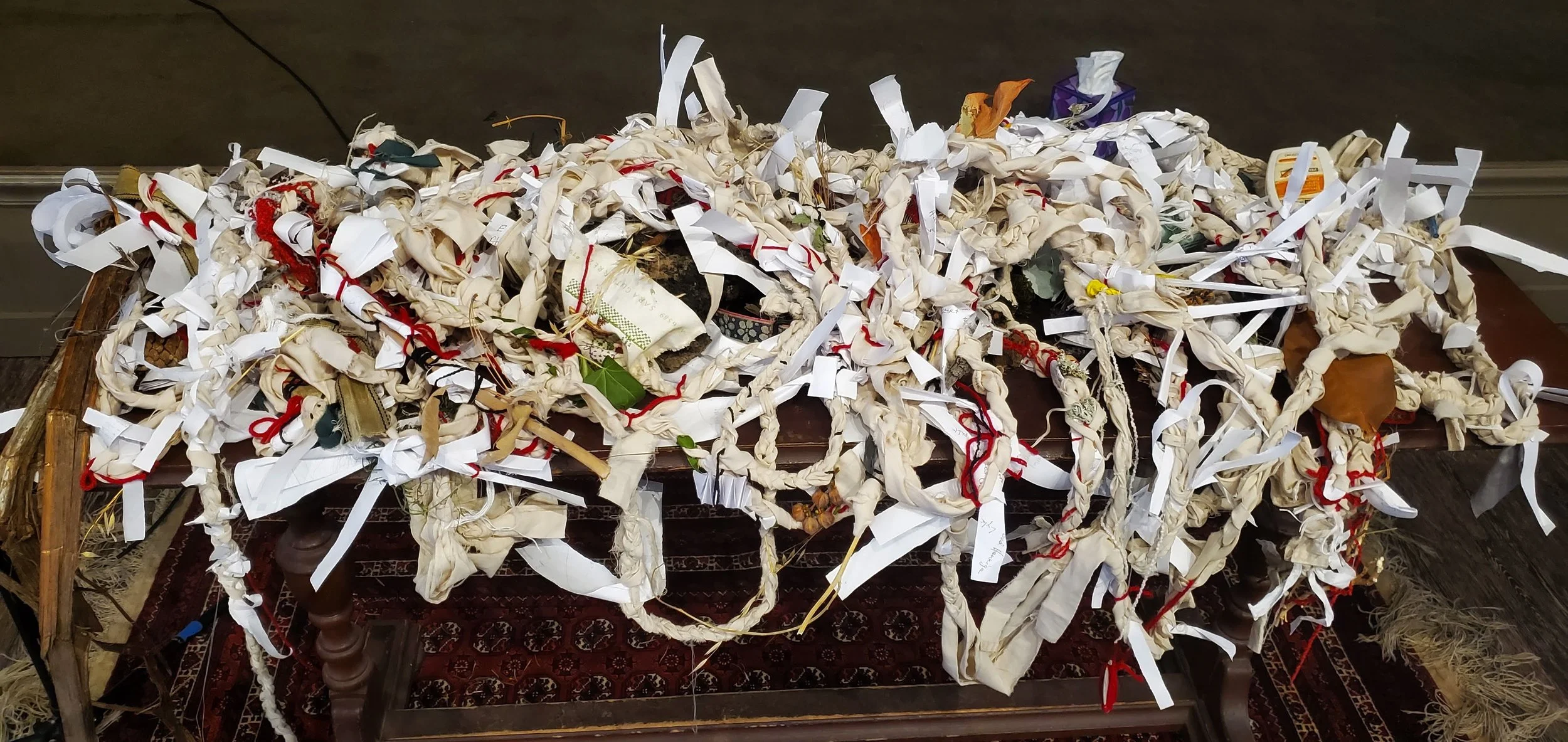  Grief Braid created by the 2024 Gathering participants under the direction of Gathering Artist Patti Fong 