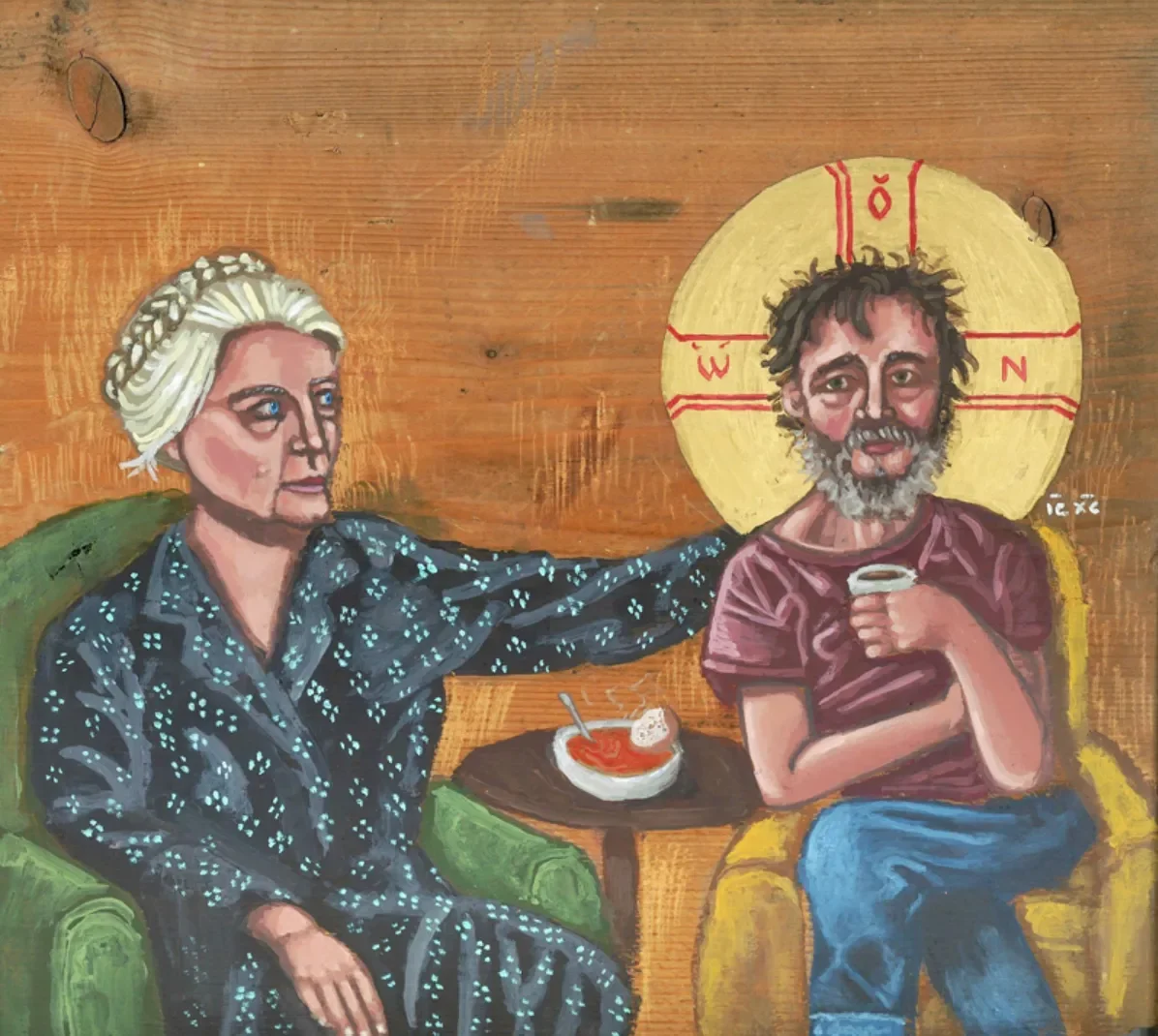   “Dorothy Day with Homeless Christ,” by Kelly Latimore  