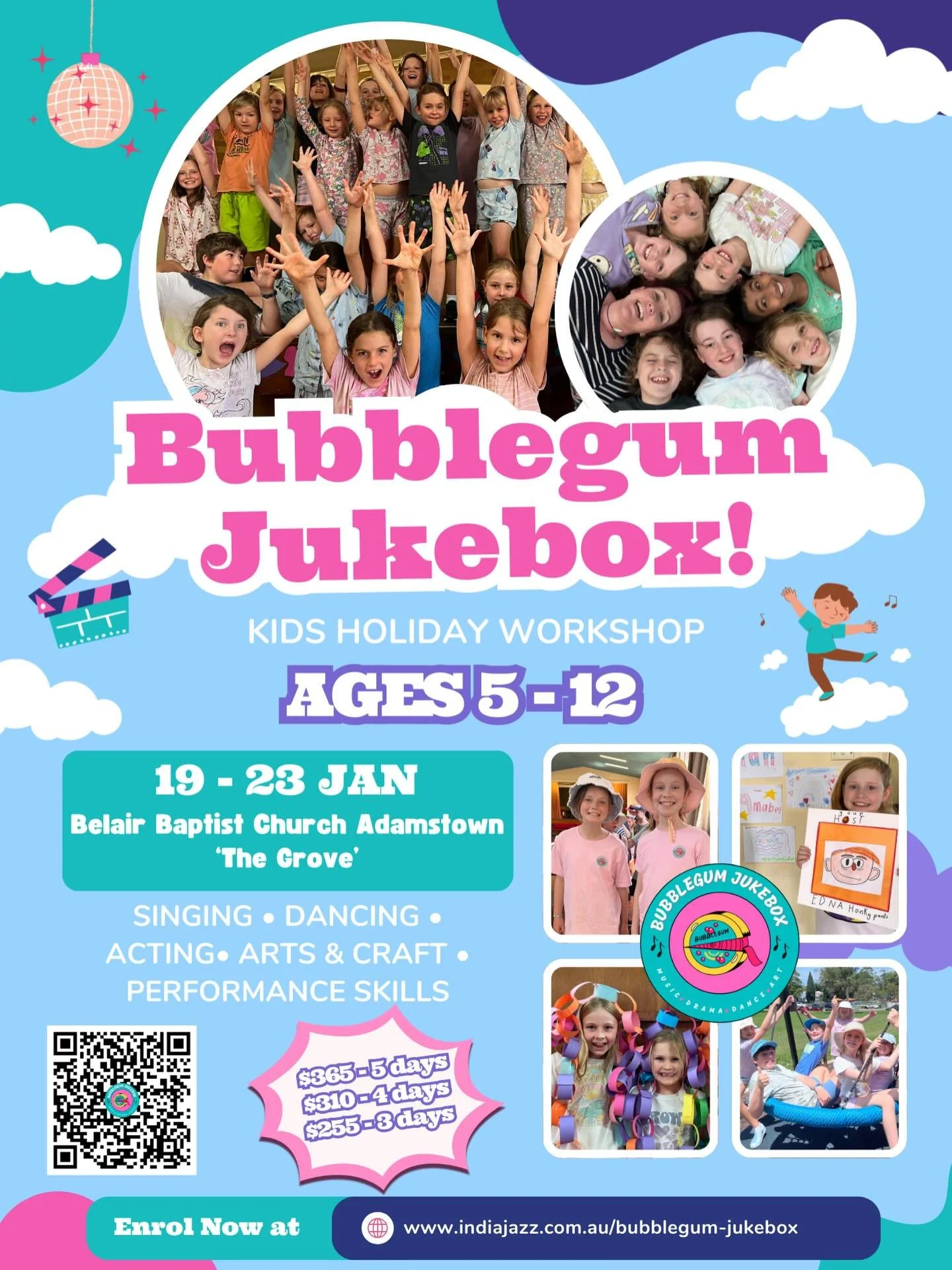 NEW VENUE 2026!!!! ✨🎉🦄 Bubblegum Jukebox is moving into a new venue at BELAIR BAPTIST CHURCH in Adamstown! The lovely community at &lsquo;The Grove&rsquo; have welcomed us into their 400 capacity auditorium for our 2026 programs. With fully air con