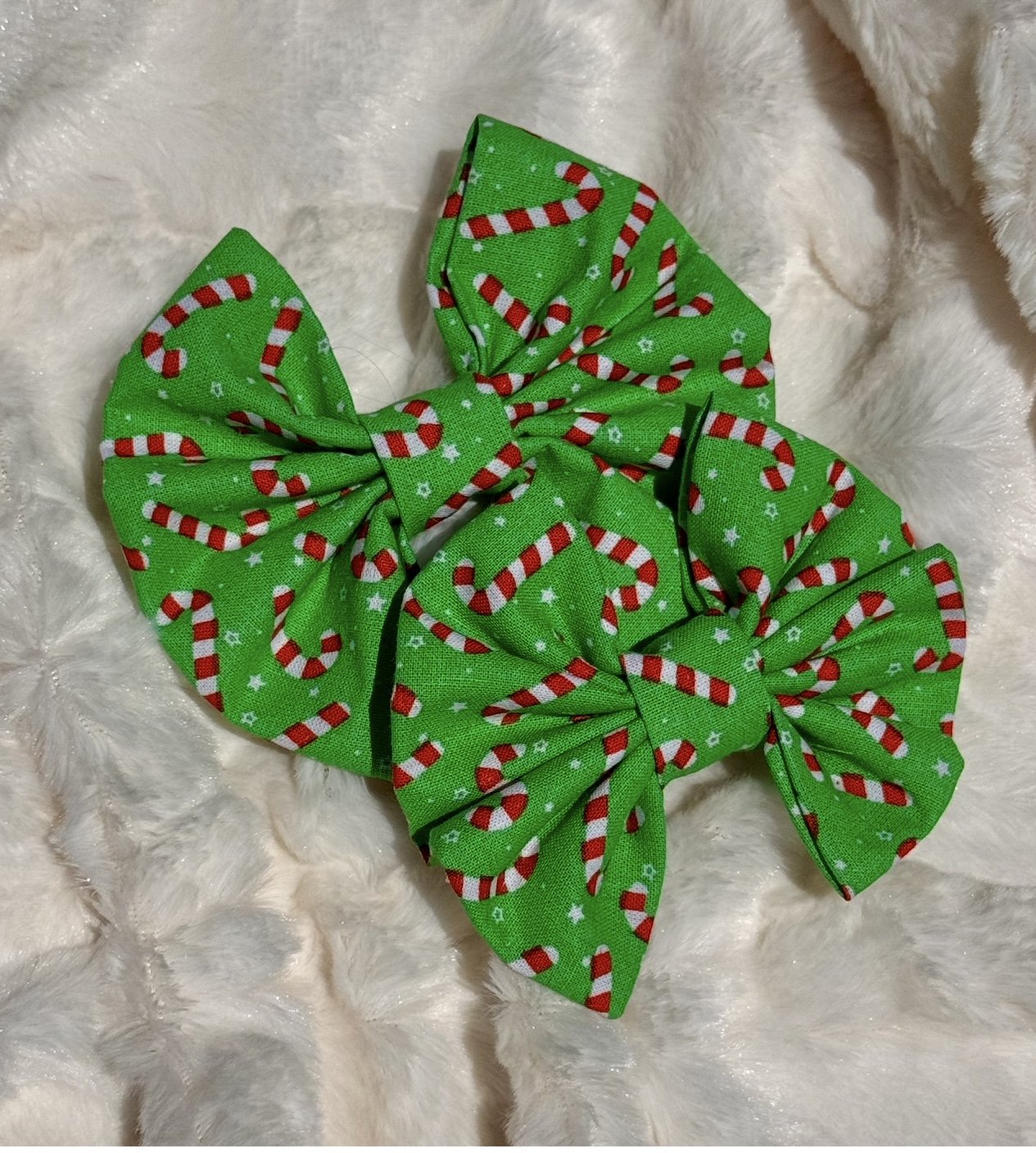 Dog bow - Green Candy cane