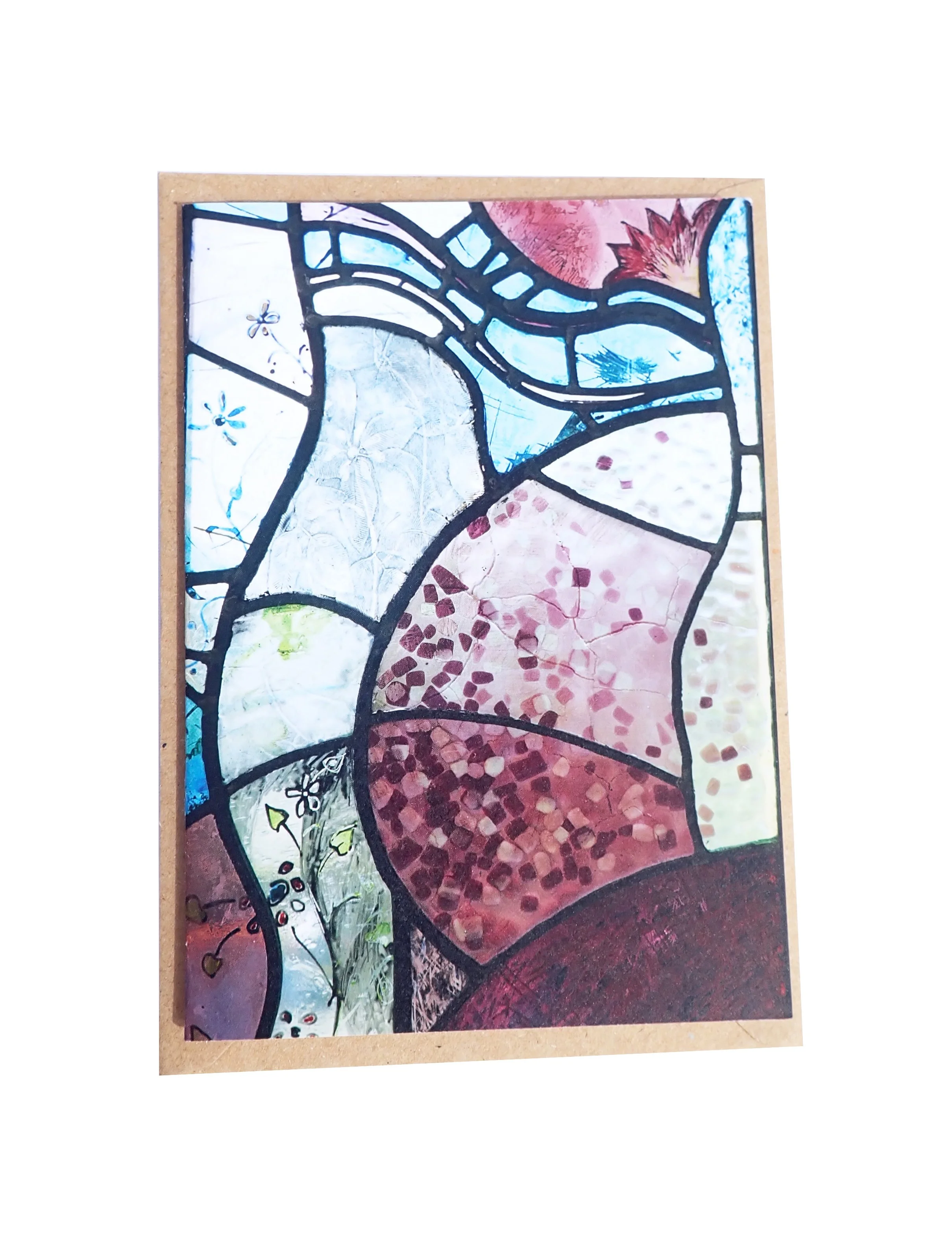 India stained glass A6 greetings card