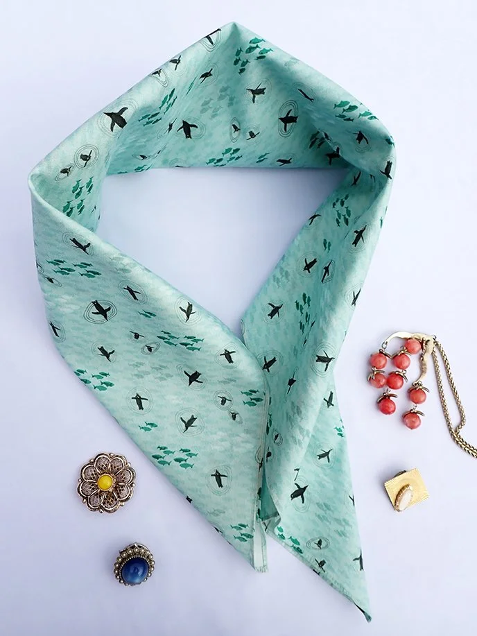 Nifty Penguins organic cotton designer scarf