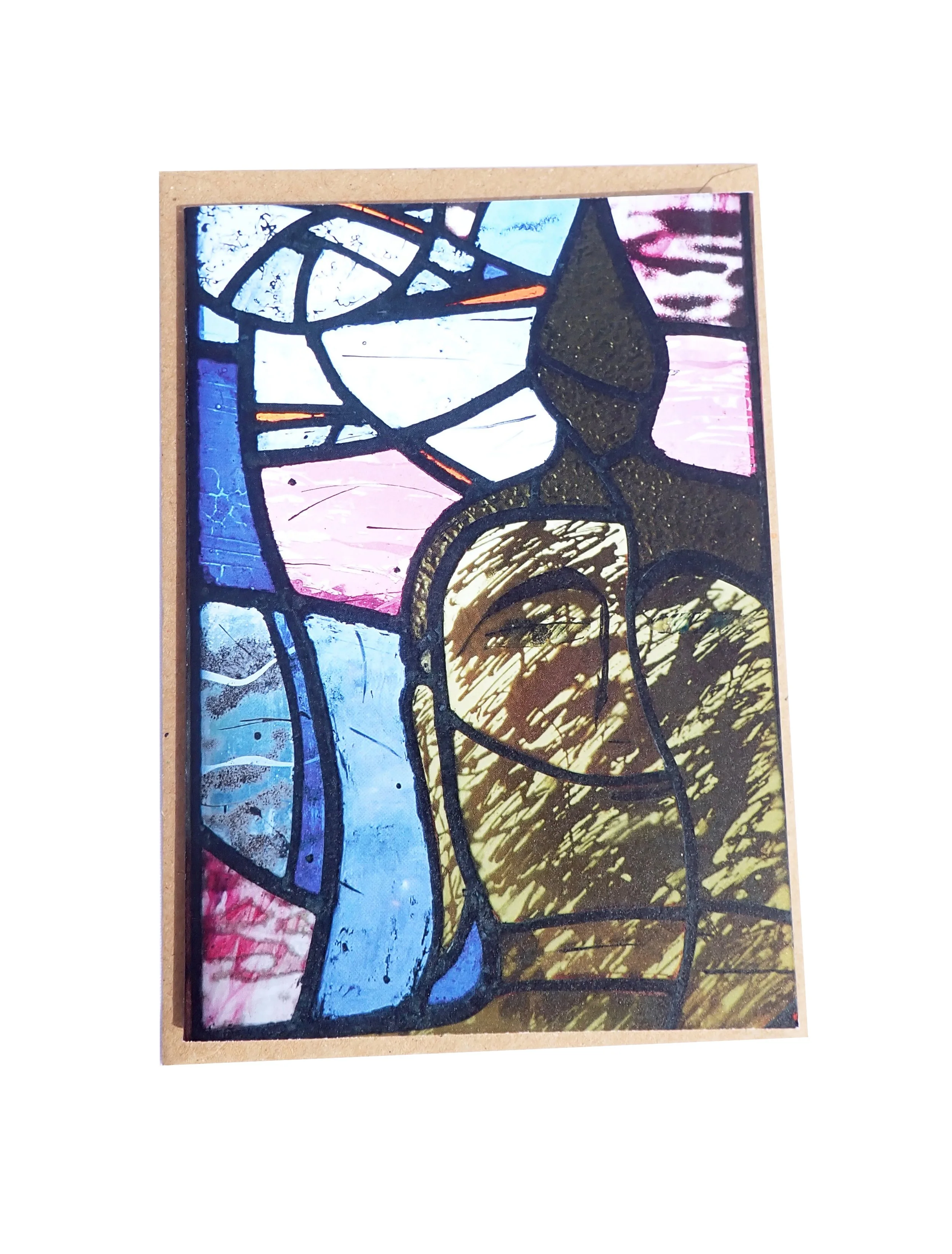 Buddha stained glass A6 greetings card
