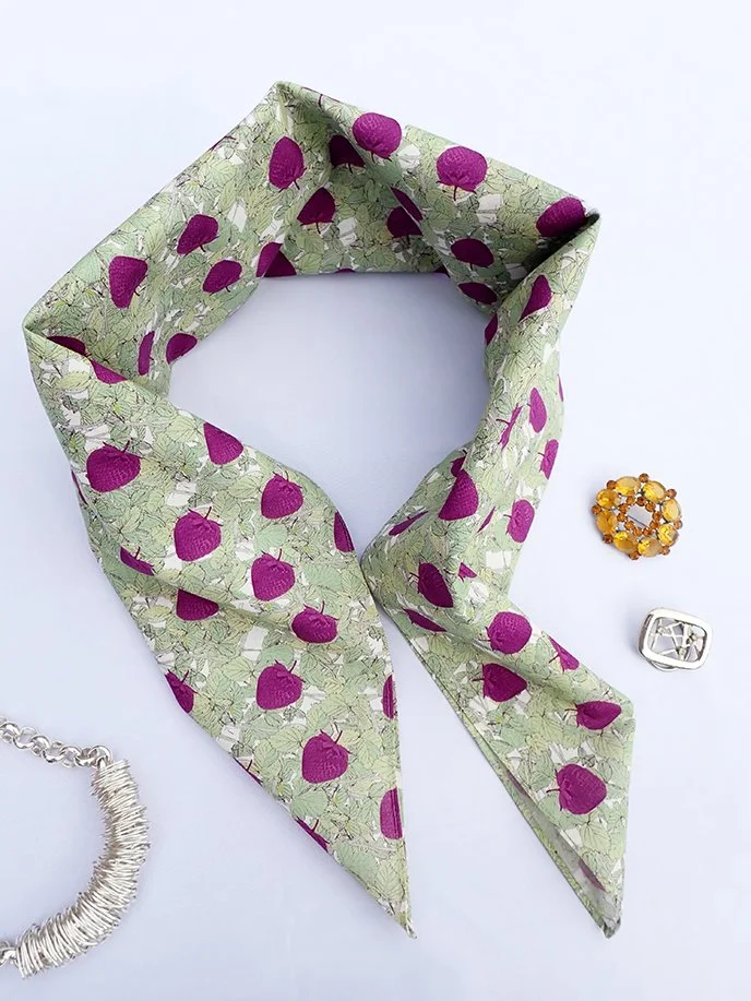 Scrumptious Strawberries organic cotton designer scarf