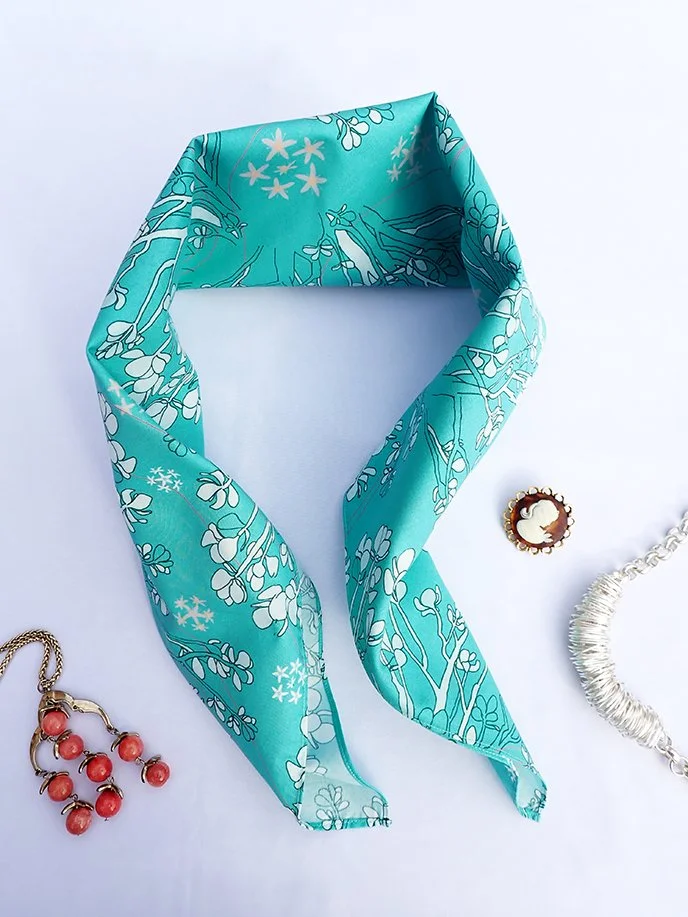 Lucky Jade organic cotton designer scarf