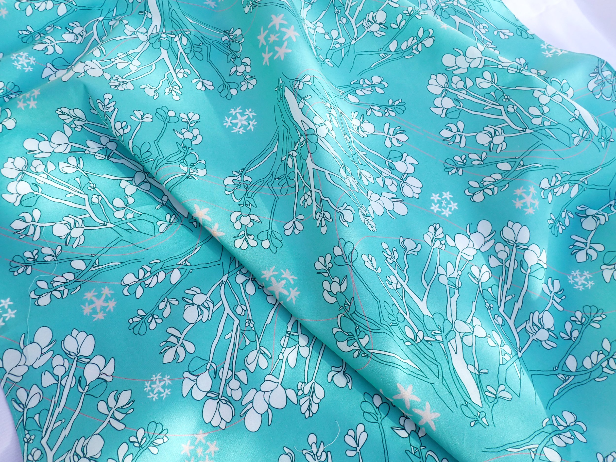 lucky jade scarf, patterned scarf, vintage style scarf, organic cotton scarf