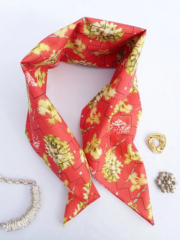 Friendly Anemones organic cotton designer scarf