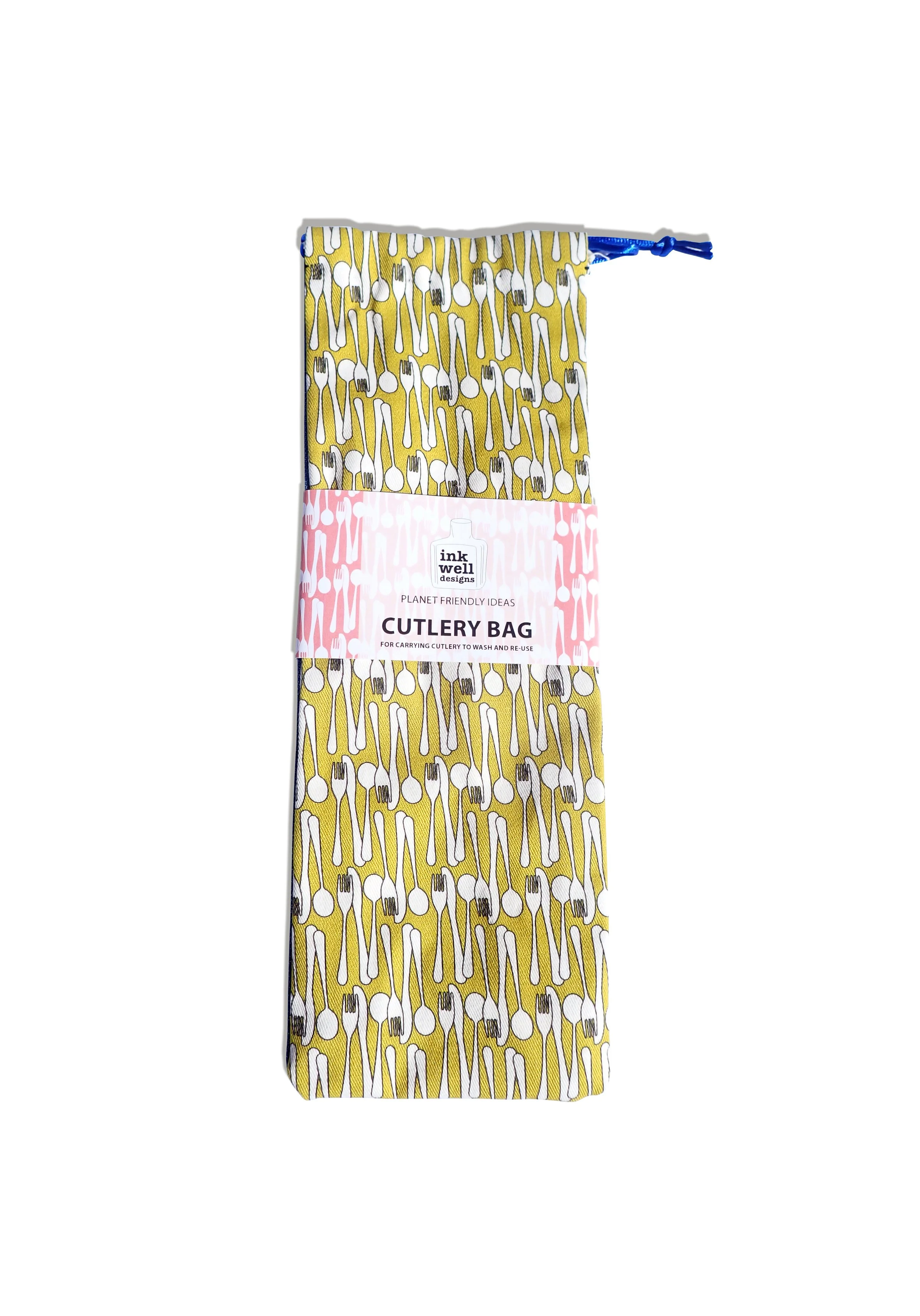 Lemon Yellow zero waste cutlery bag