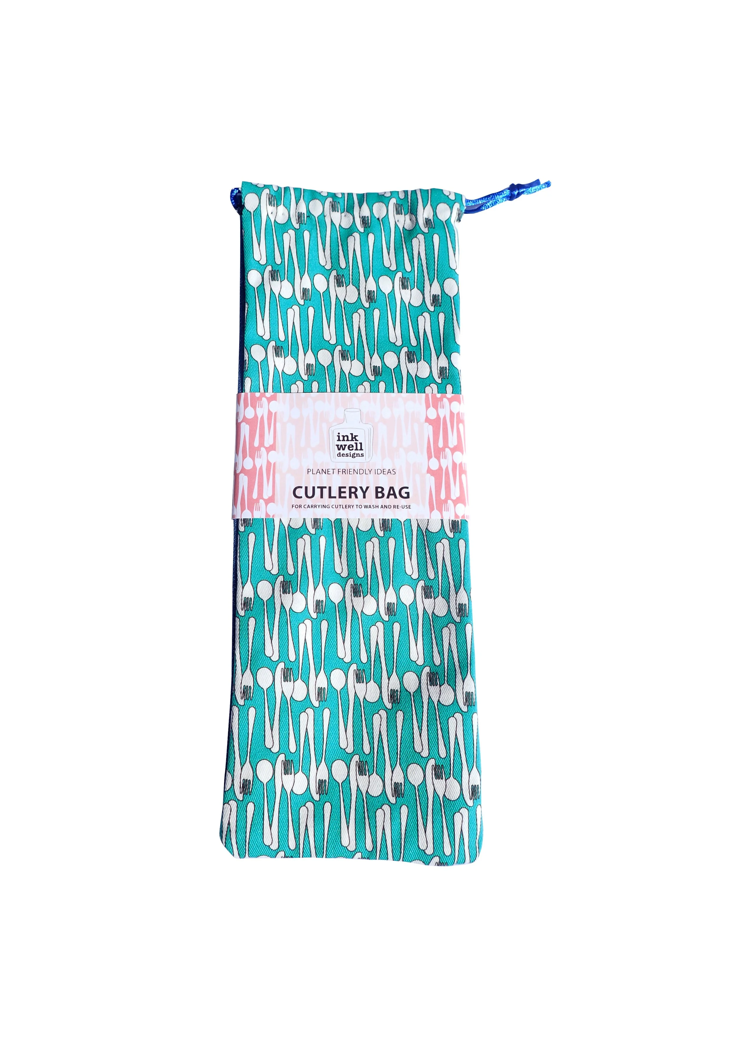 Aqua Green zero waste cutlery bag