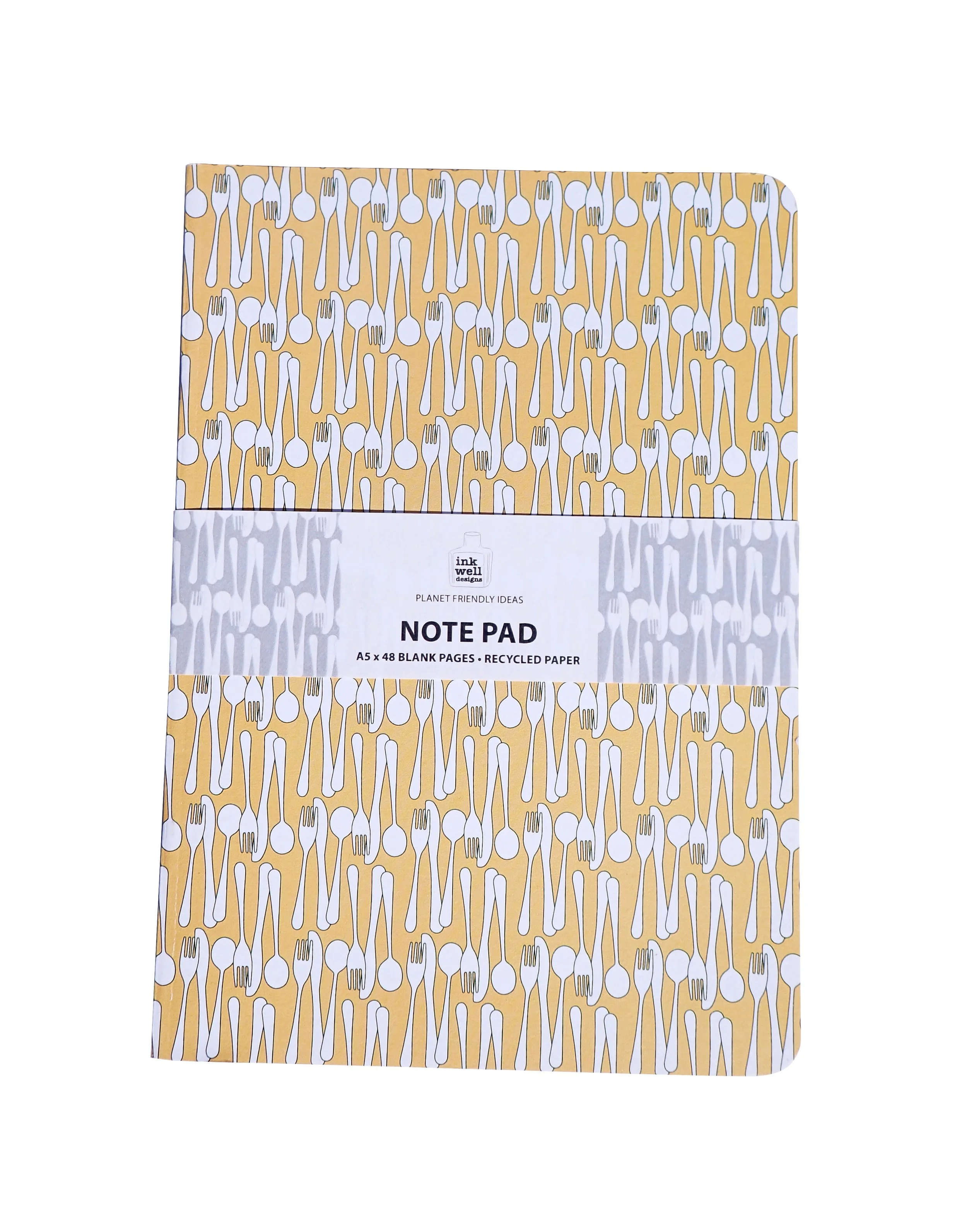 Sunny Yellow Cutlery A5 note pad