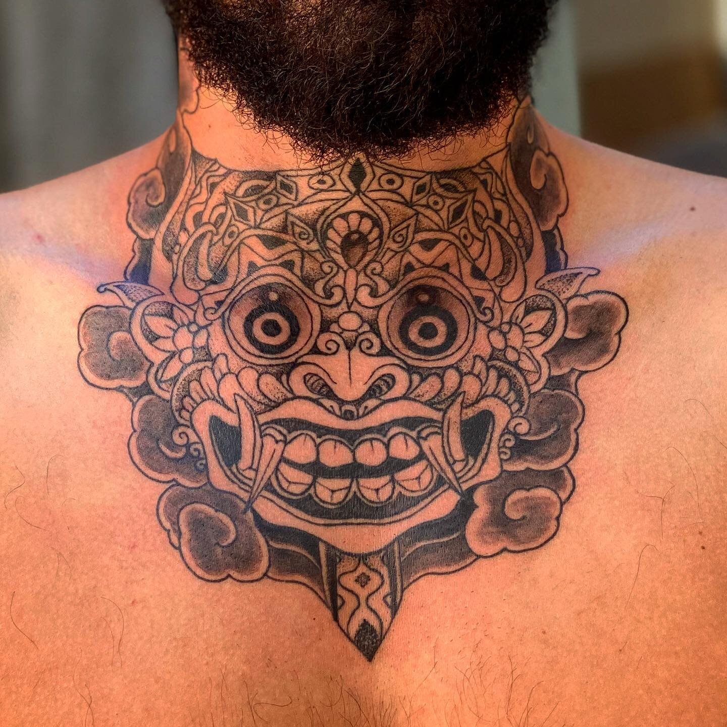 #barong #bali #valaistattoo #mistictattoo #black #ink #goldenmandalatattoo @goldenmandalatattoo