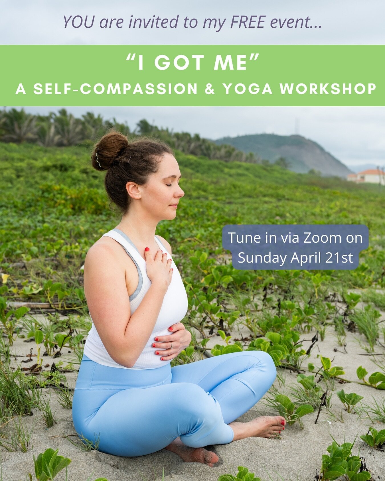 ✨ FREE WORKSHOP ALERT ✨

💜 Join my virtual Self-Compassion &amp; Yoga Workshop on April 21st 💜

One of my personal intentions for 2024 is to use my creativity in new ways and have the courage to share my creations with the world. 🤗

I have had a l