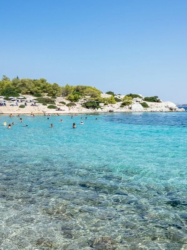 Crystal clear, blue ocean in Greece