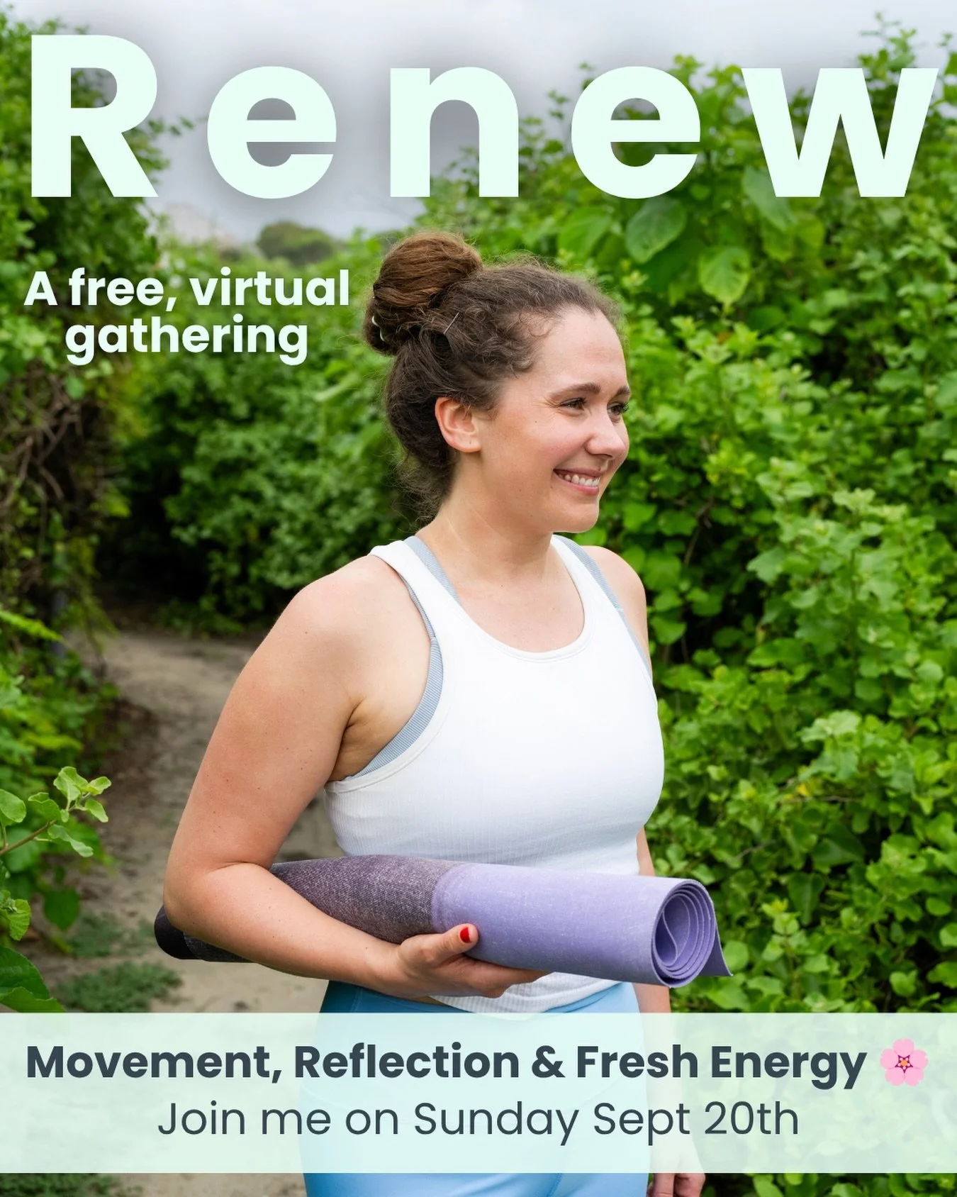 A little invitation for you 💗

I&rsquo;m hosting a free 60-min virtual experience on Sunday, September 20th:

Renew 🌸 Movement, Reflection &amp; Fresh Energy

An hour to pause, move, reconnect with yourself and reflect on how you might bring a litt