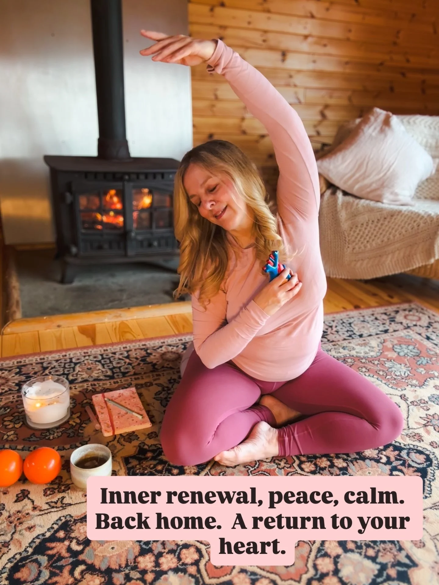 If the week has started rough, too fast, the weather has left you cold or you are feeling you need to take some space and find some ground, my reminder is to slow down and come back to the heart, breathe, find space, find softness. 
Return home and h