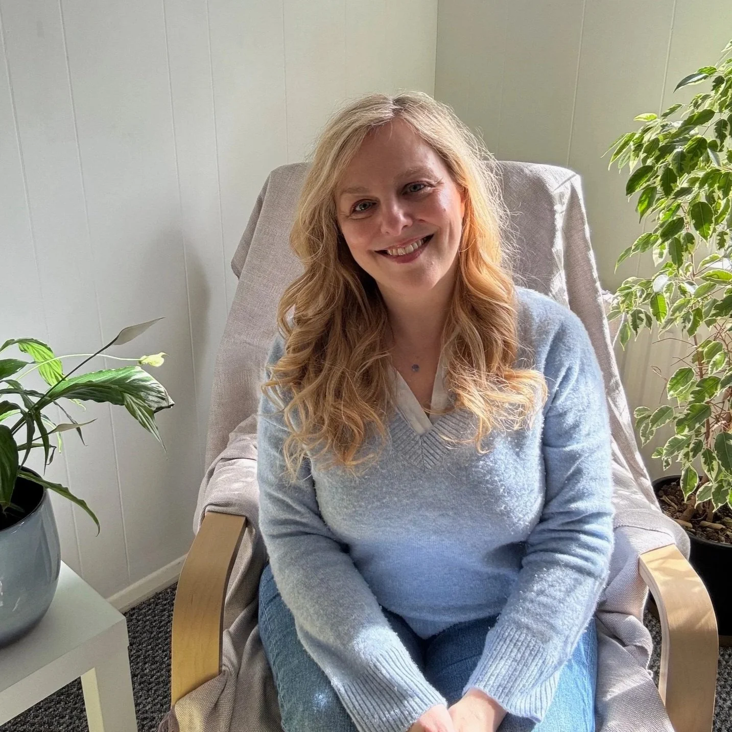 Sarah Pritchard providing SomaSoul Somatic Therapy in a private, supportive clinic environment in Shropshire.