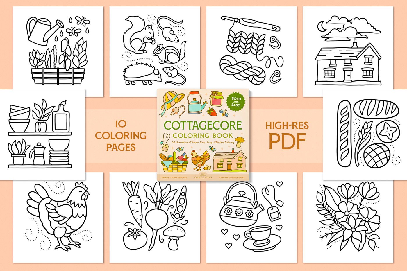 Cottagecore Digital Coloring Pages Hero Shot 2.jpeg