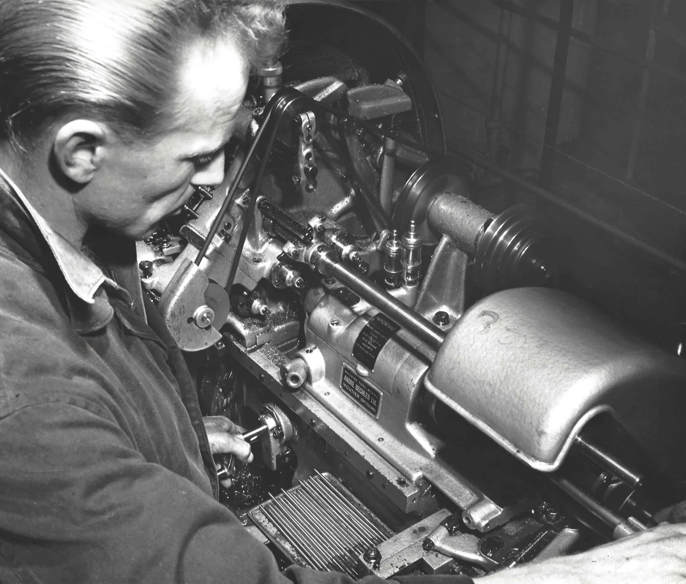 Man at machine tool