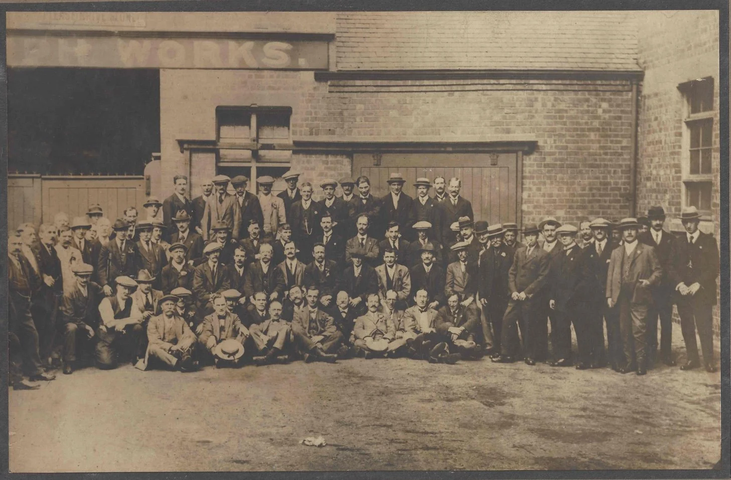 Old workers sepia