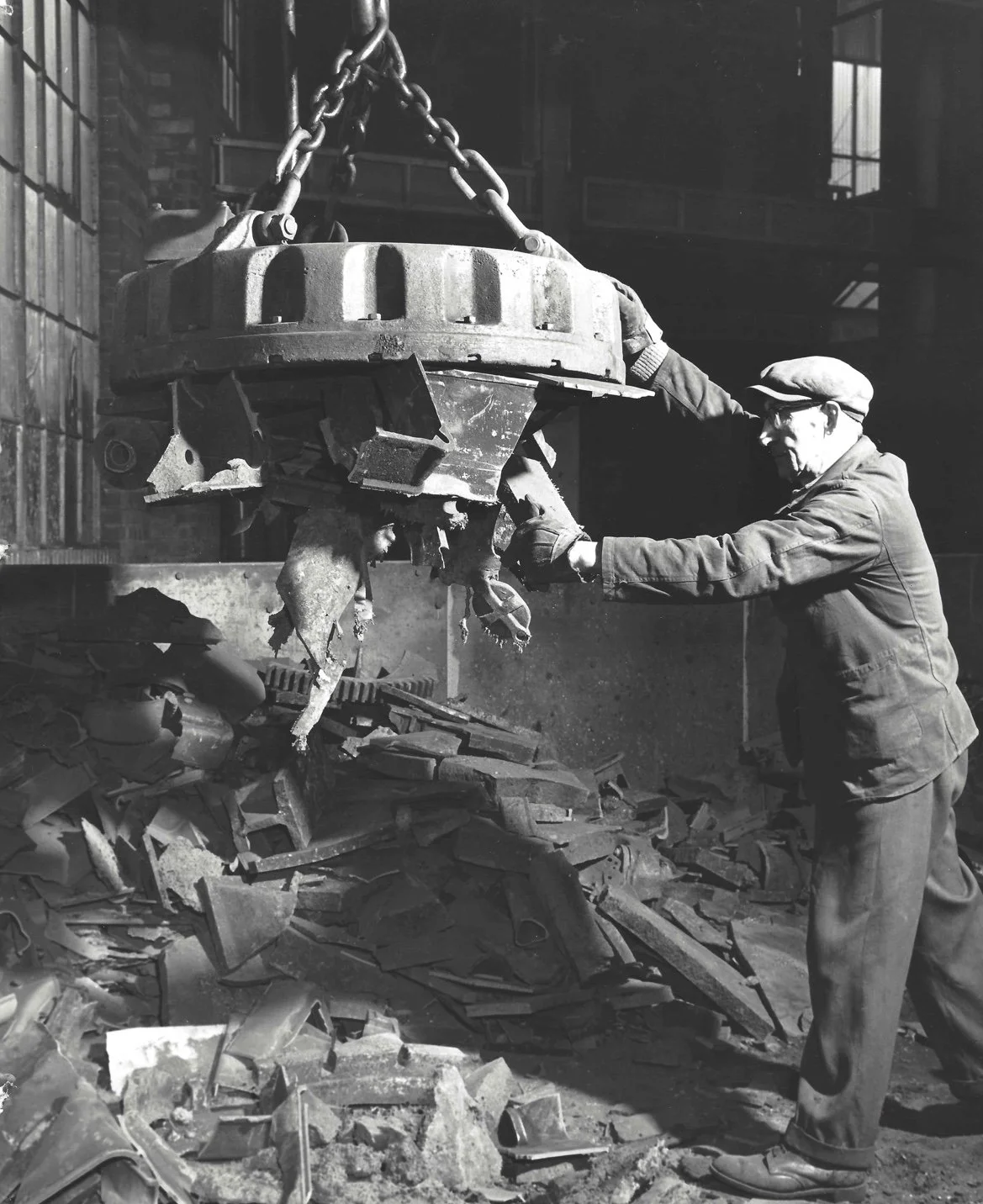 Man with electromagnet