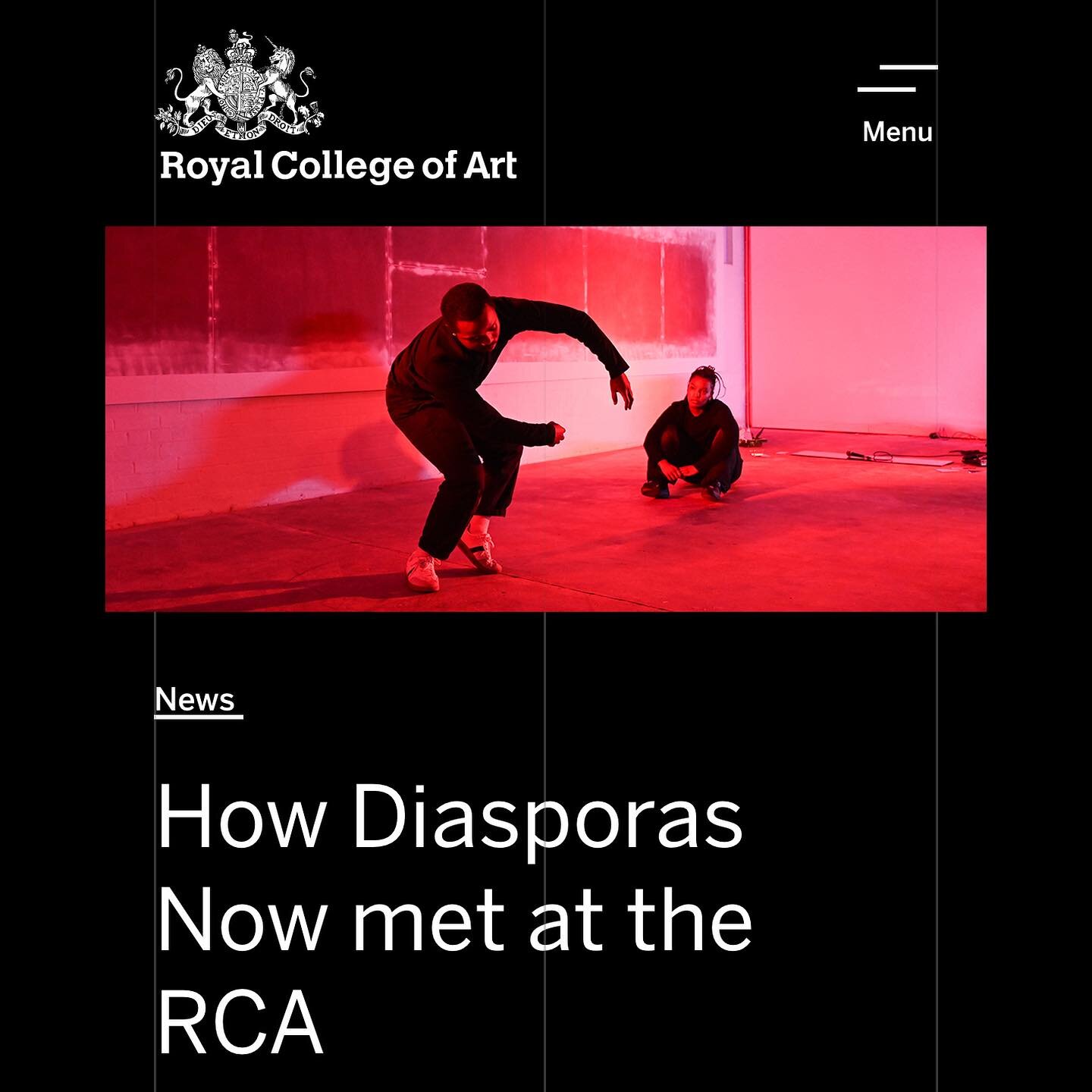 Thank you to @royalcollegeofart for platforming @diasporas_now 🌟

Read more about our origin, ethos, and community via link in bio 

Slide 1: @bakanipickup with @skedisonn at @humberstreetgallery by @abbiejennings.co.uk 

Slide 2: @py_star @riekowhi